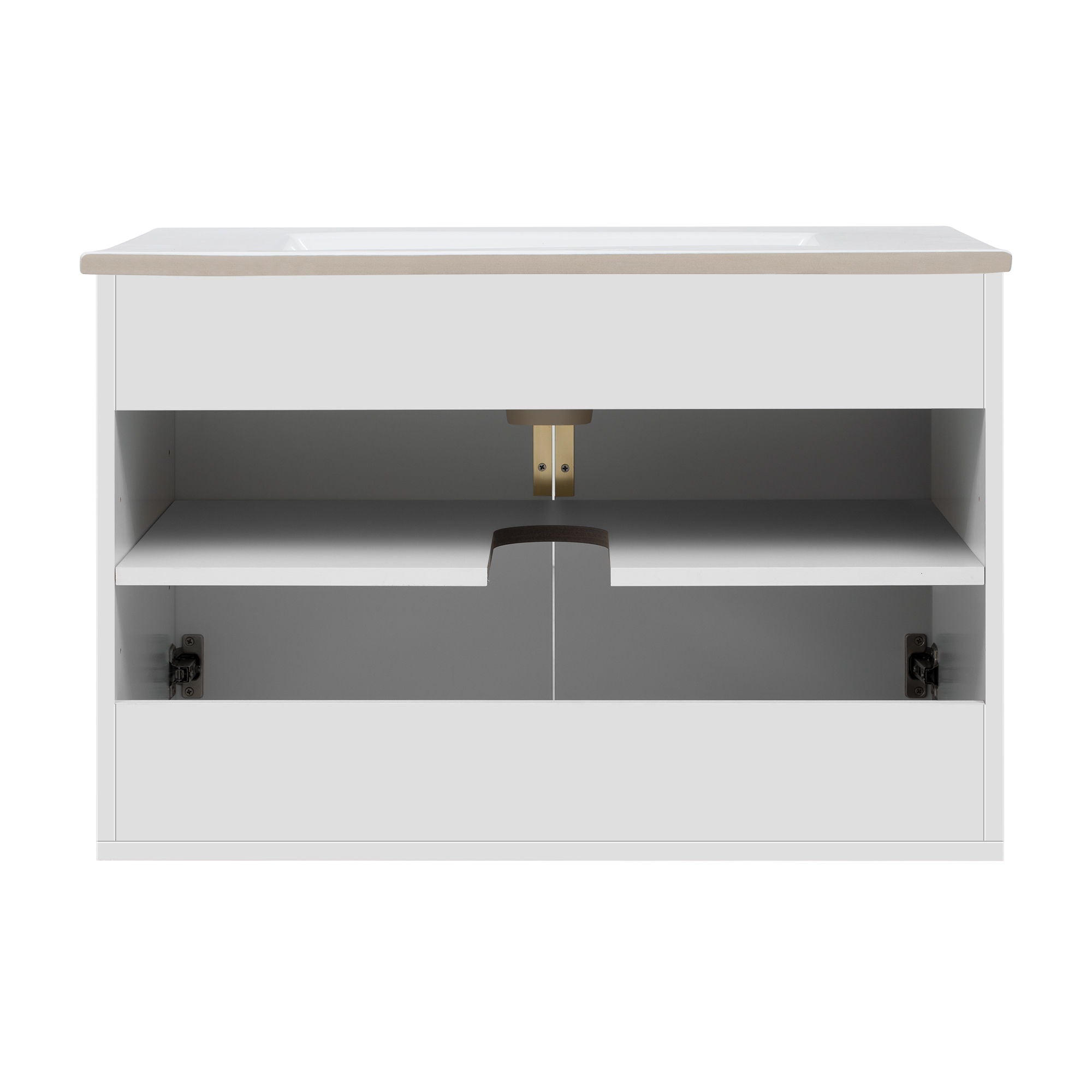 Bathroom Vanity With Sink, Rectangular Storage Cabinet With 2 Soft Closing Doors