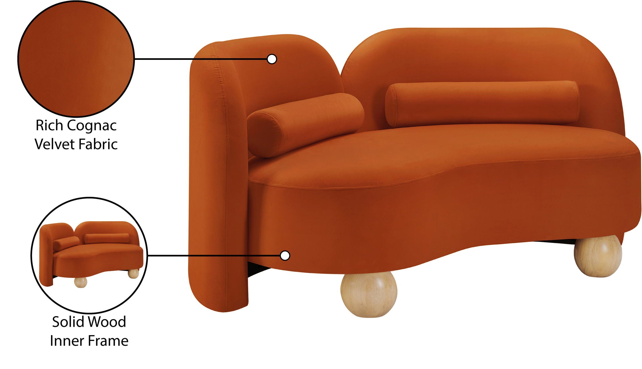 Daphne - Velvet Loveseat