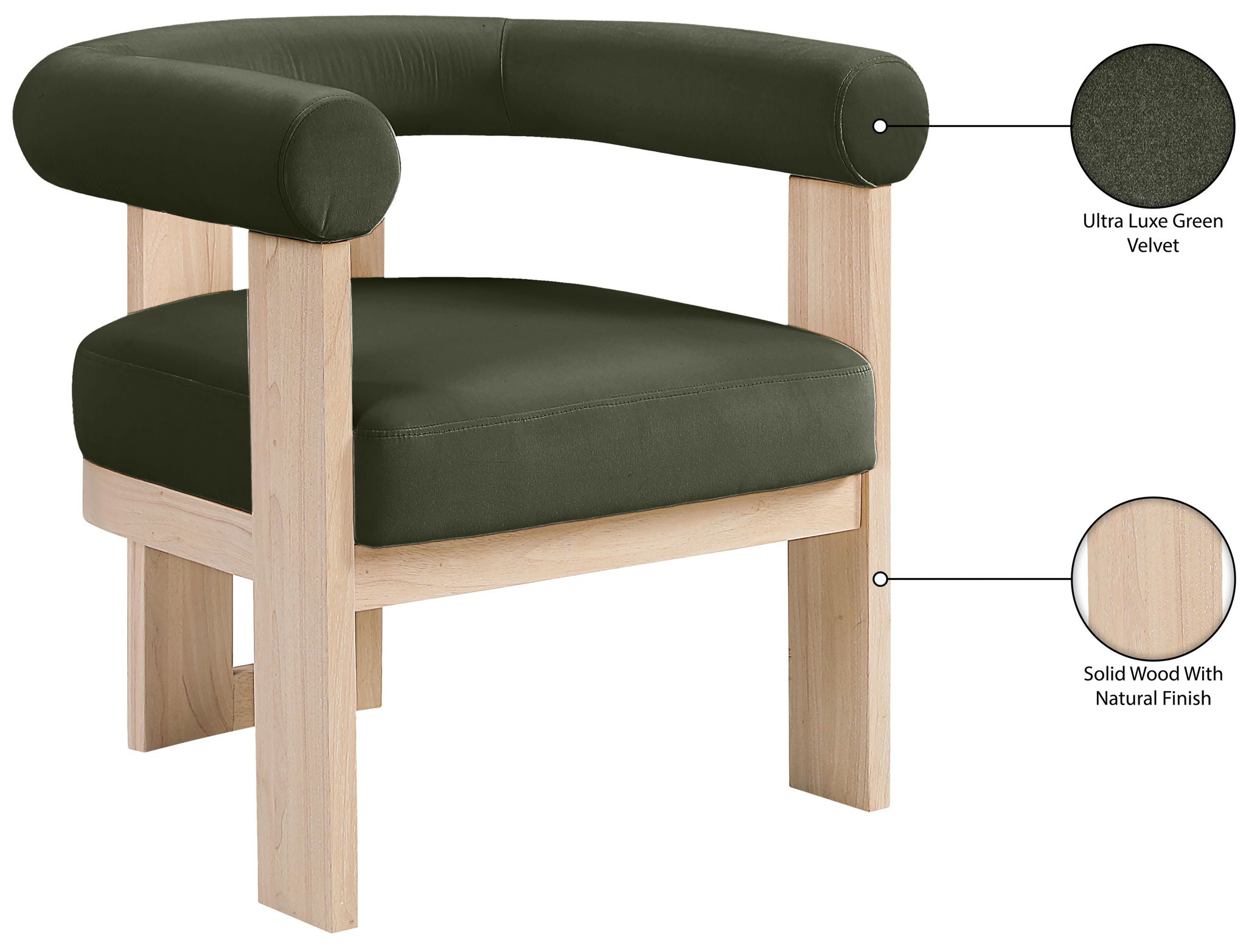 Arienzo - Performance Fabric Upholstered Accent Chair - Natural Base