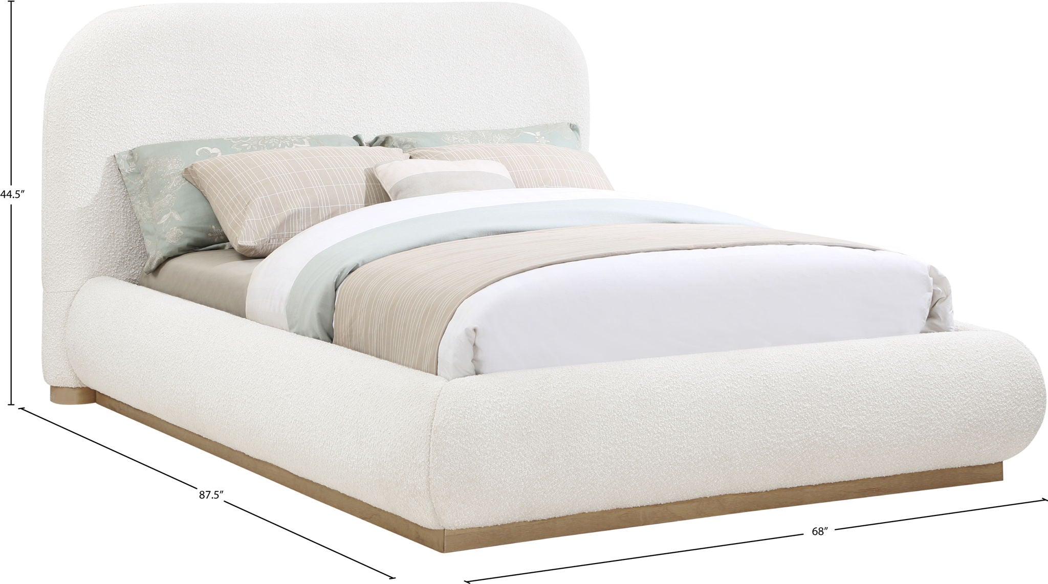 Vaughn - Boucle Bed With Natural Base
