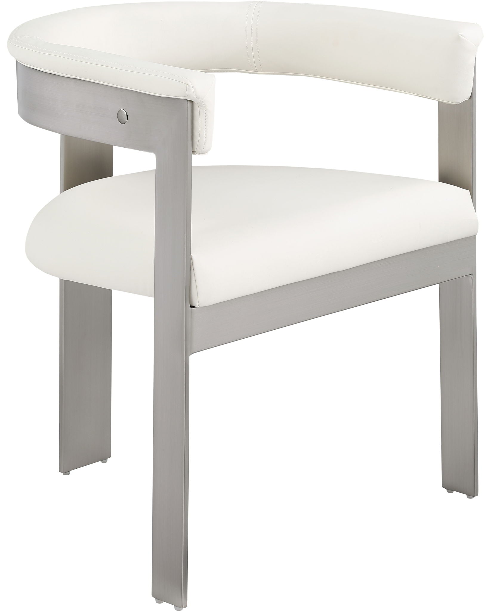 Romeo - Faux Leather Dining Chair With Silver Base (Set of 2)