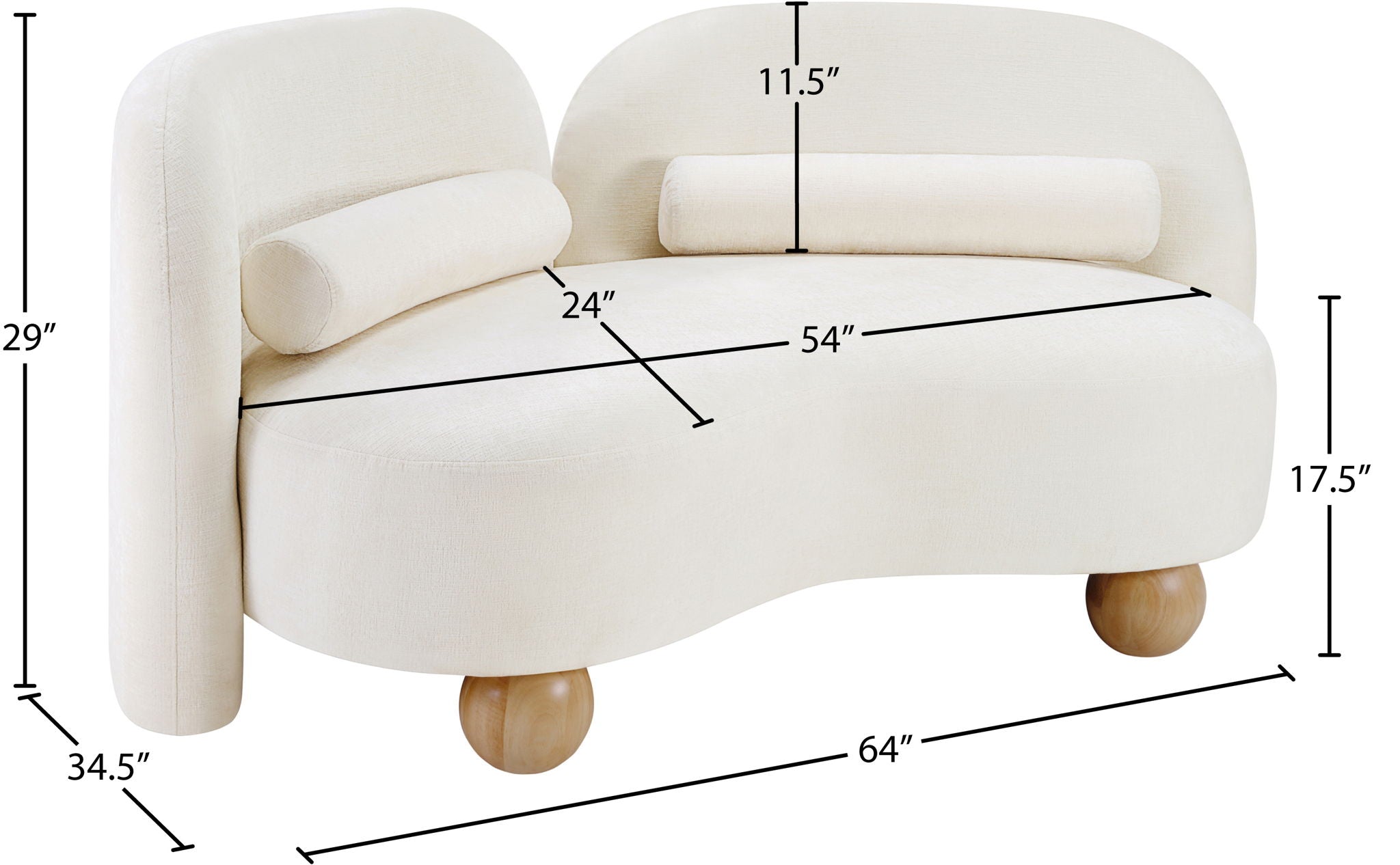 Daphne - Chenille Loveseat
