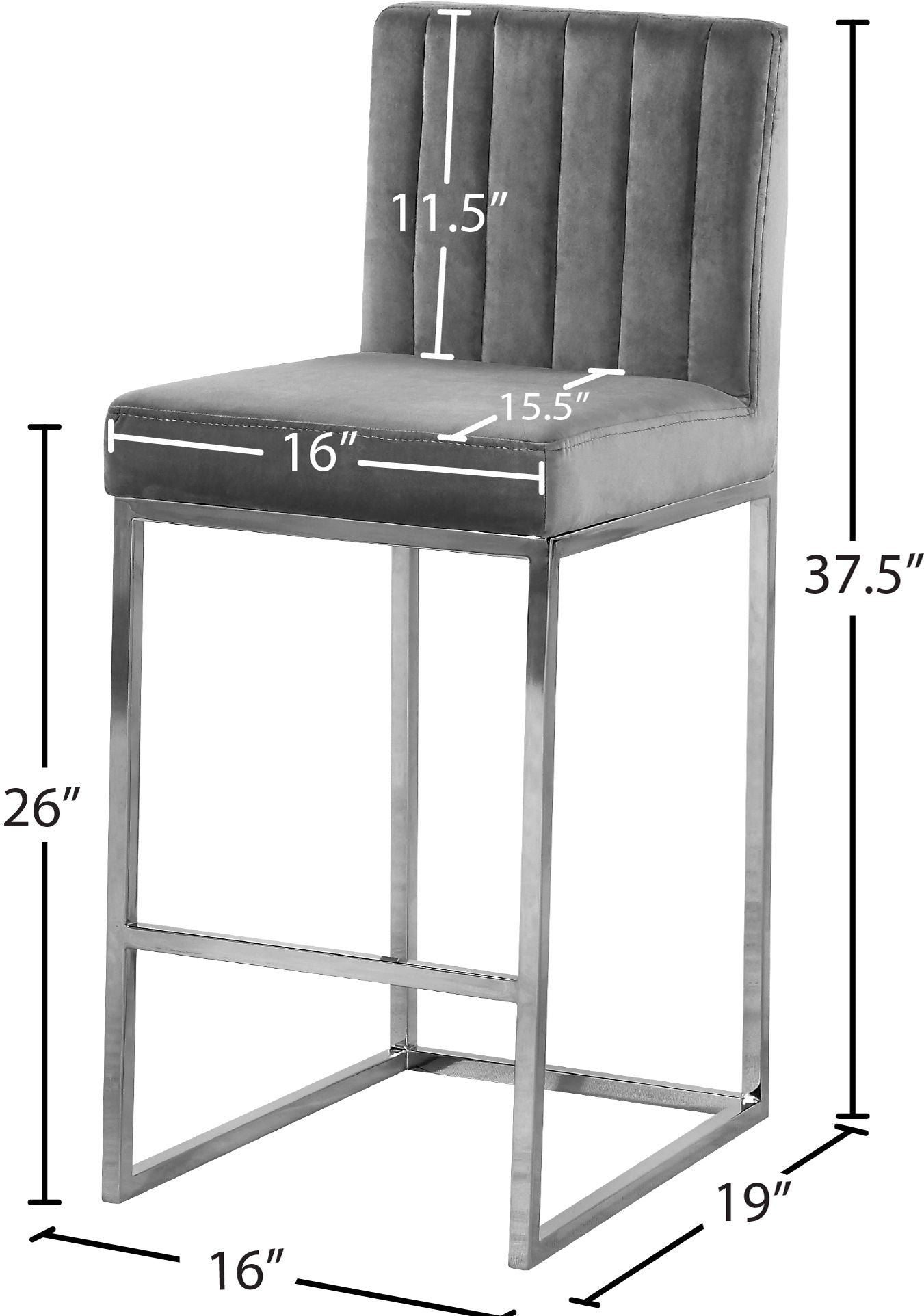 Giselle - Stool with Chrome Legs