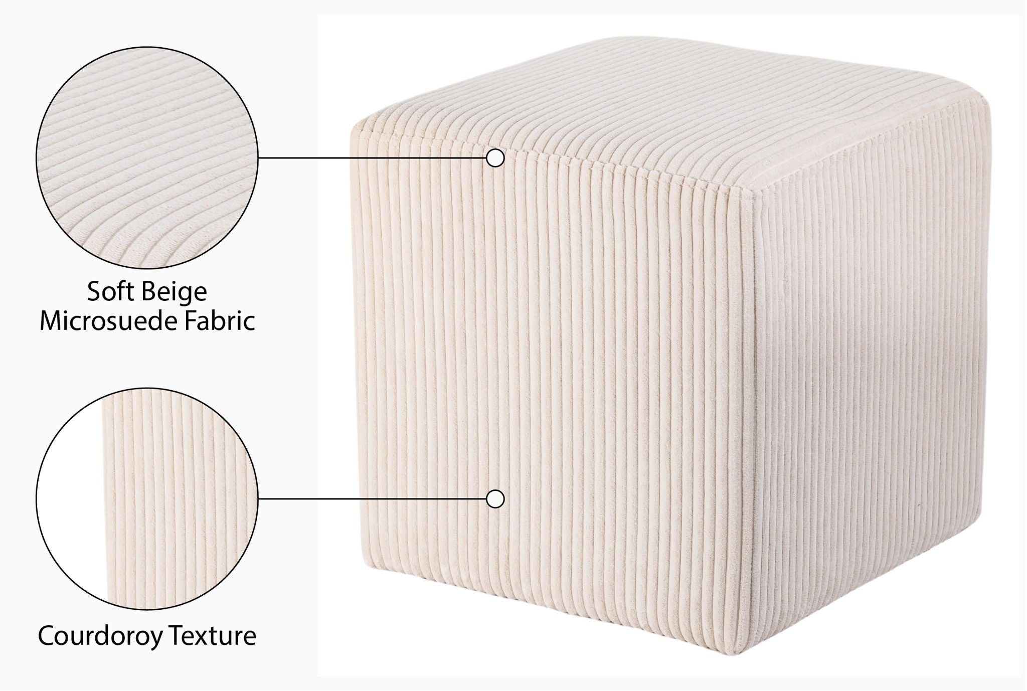 Roy - Microsuede Ottoman / Stool