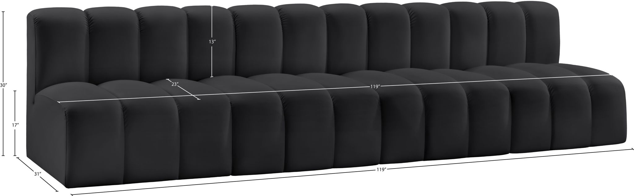 Arc - Faux Leather 4 Seats Modular Sofa