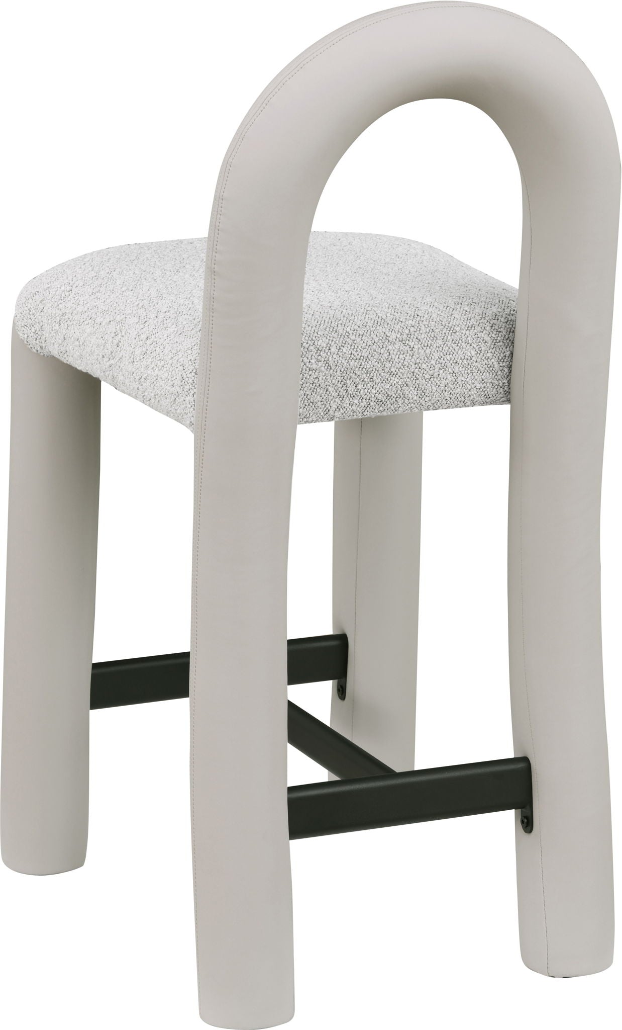 Amari - Vegan Leather and Boucle Fabric Stool