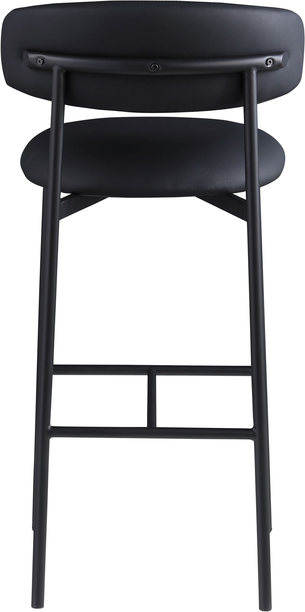 Lupita - Vegan Leather Upholstered Bar Stool With Matte Black Frame (Set of 2)