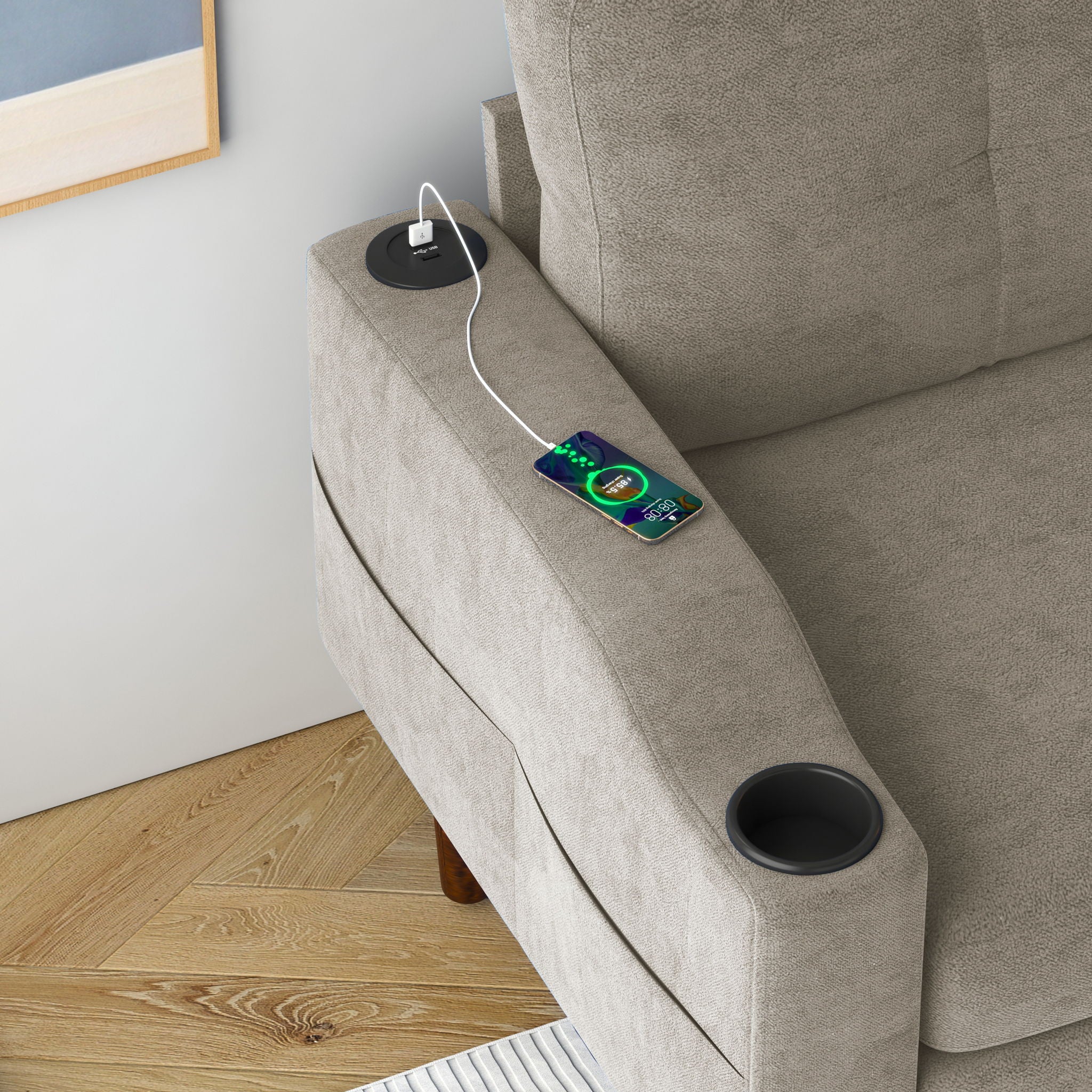 3 Seater Convertible Combination L Shaped Sofa With Footstools With Storage