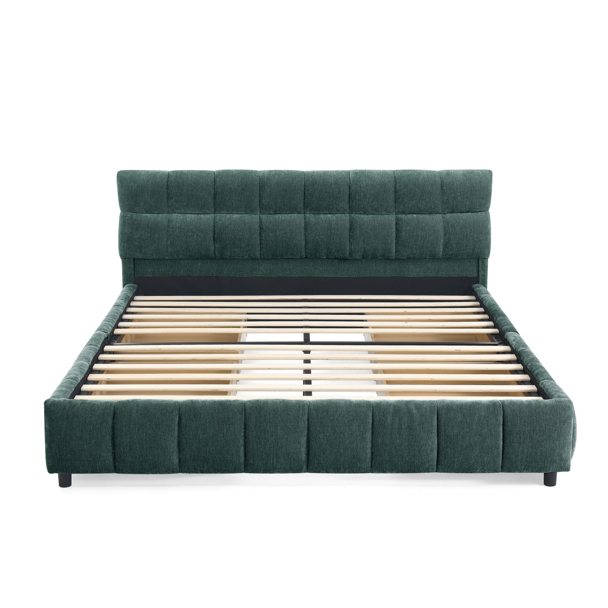 Modern Platform Bed Frame With Thick Fabric