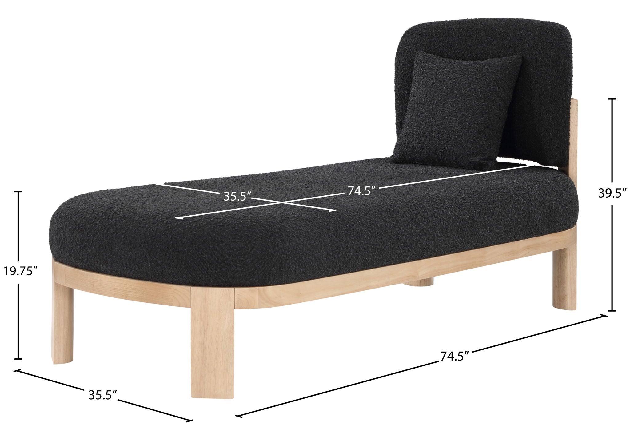 Maybourne - Chaise / Bench With Natural Frame