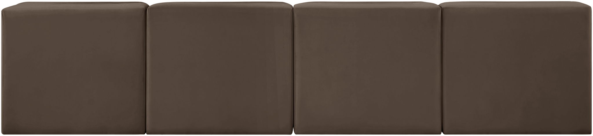 Rummi - Armless Velvet Performance Fabric Upholstered 4 Piece Modular Sofa