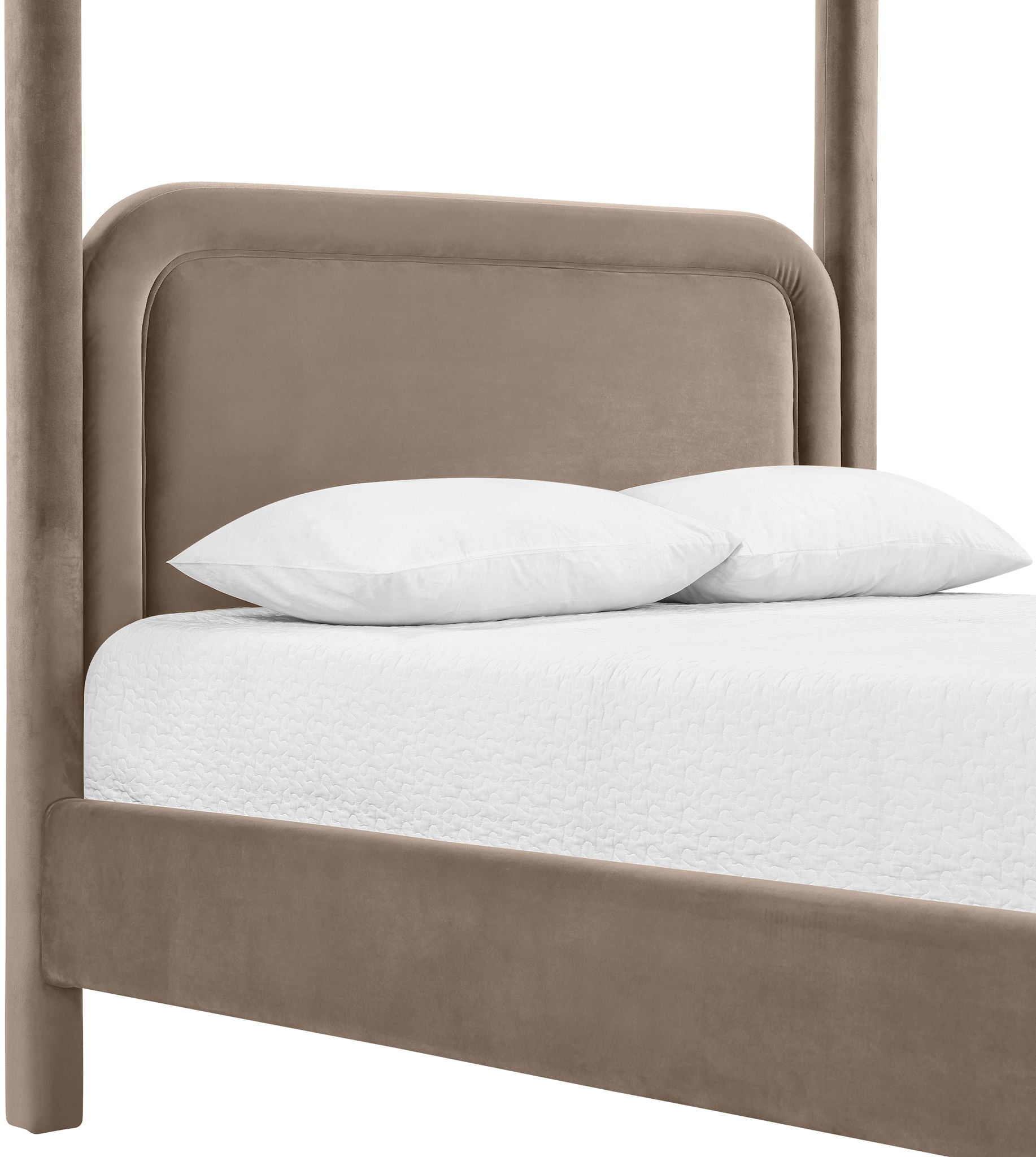 Salina - Velvet Upholstered Bed - Taupe
