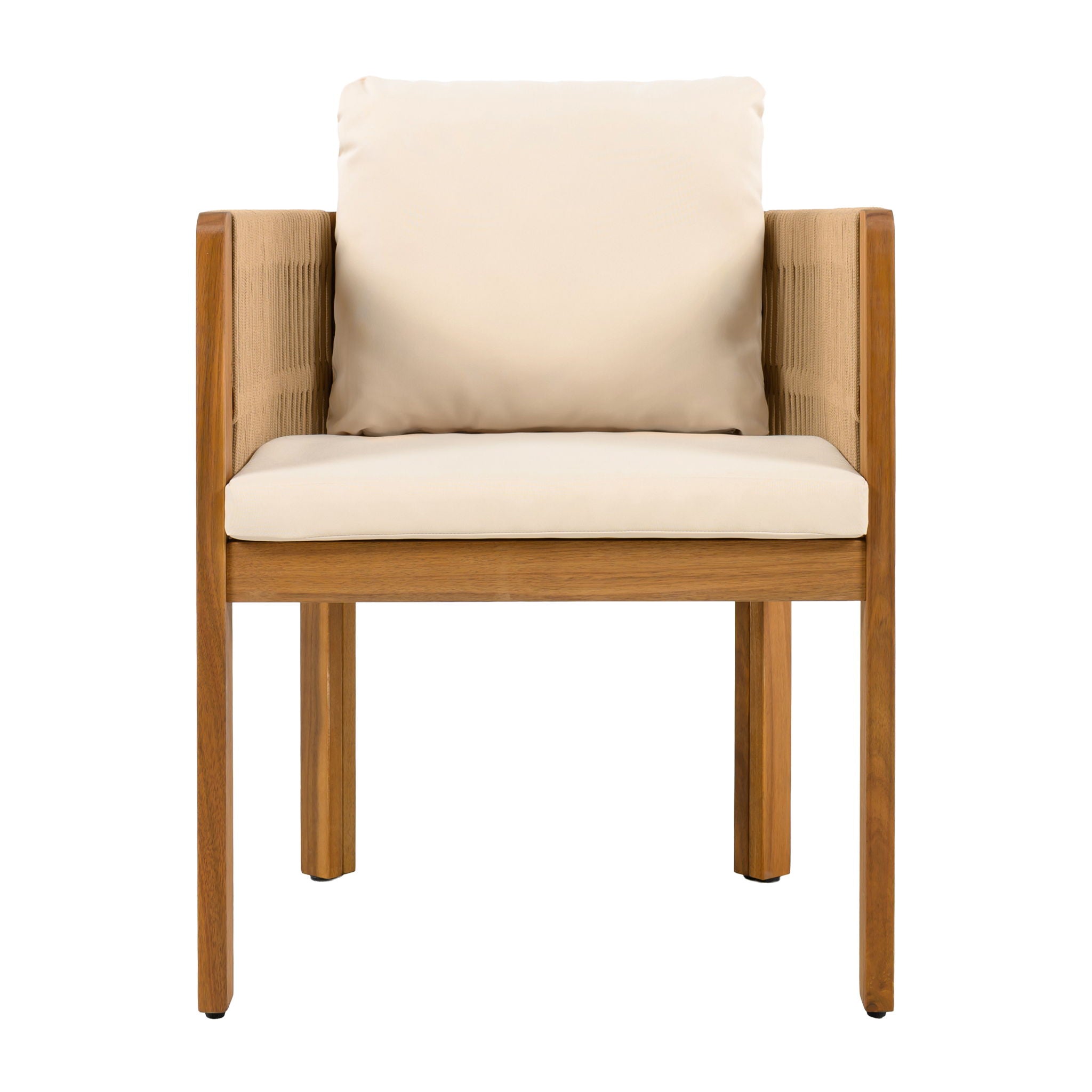 7 Piece Outdoor Dining Set With Table And Chairs - Beige / Brown
