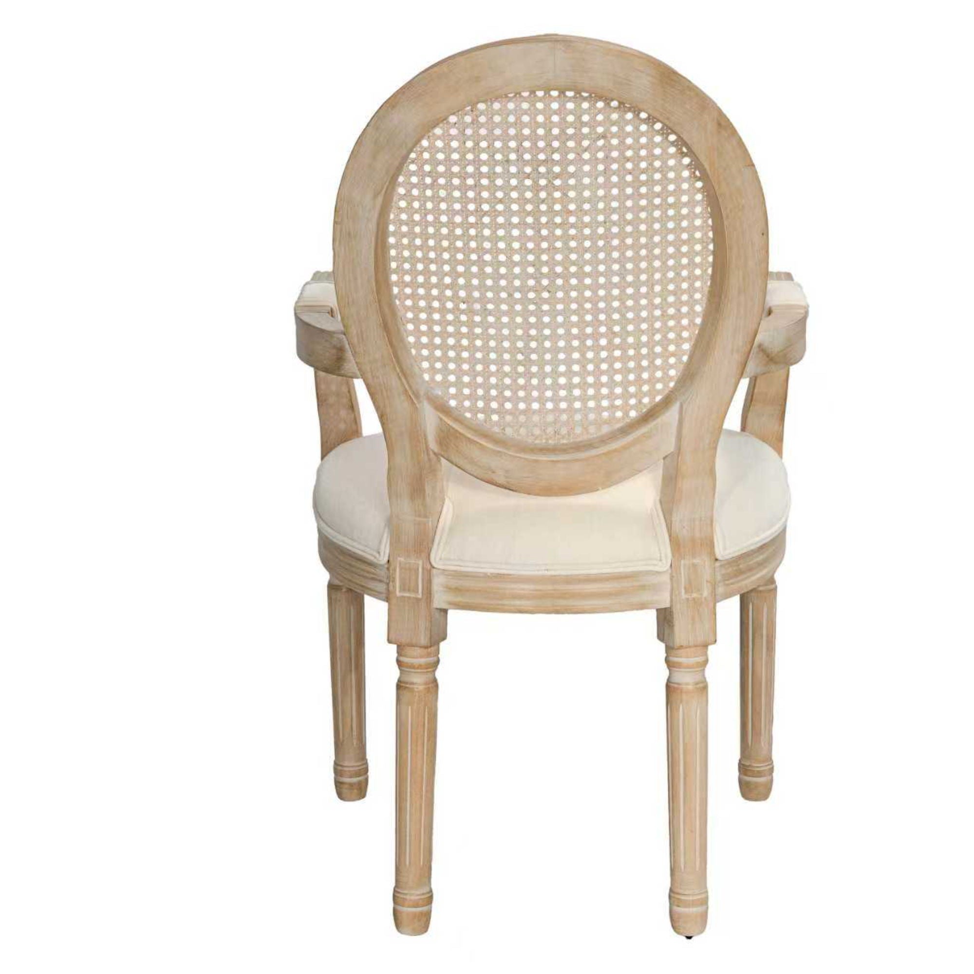 French Vintage Upholstered Fabric Dining Armchair (Set of 2) - Beige
