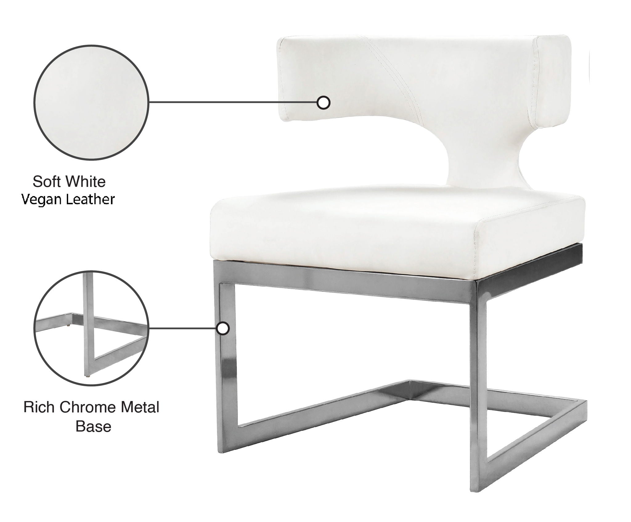 Alexandra - Dining Chair with Chrome Legs