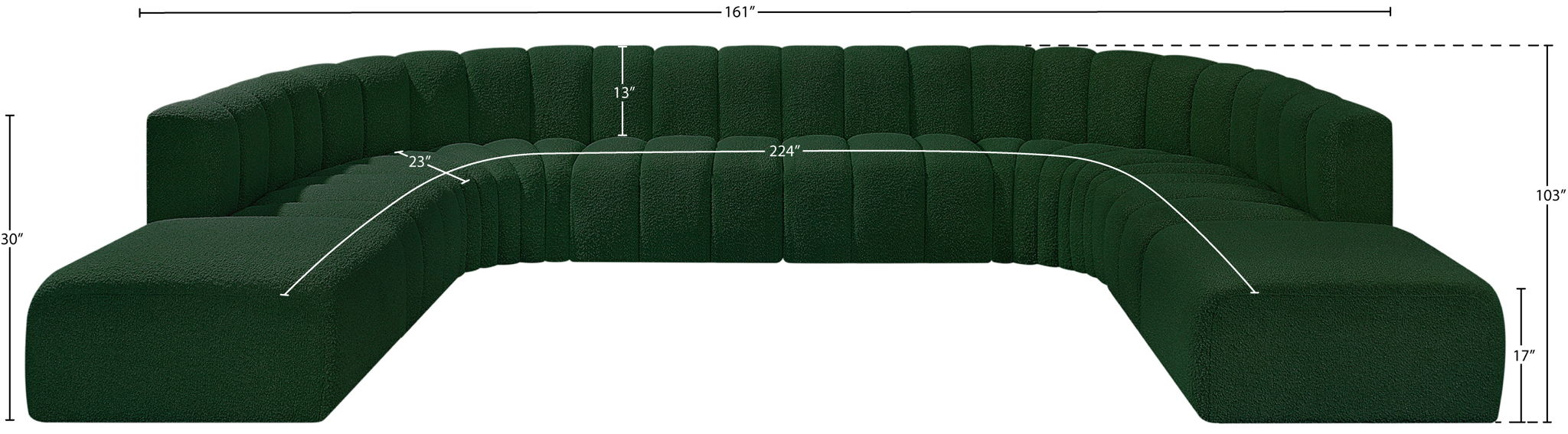 Arc - Boucle Fabric Modular Sectional