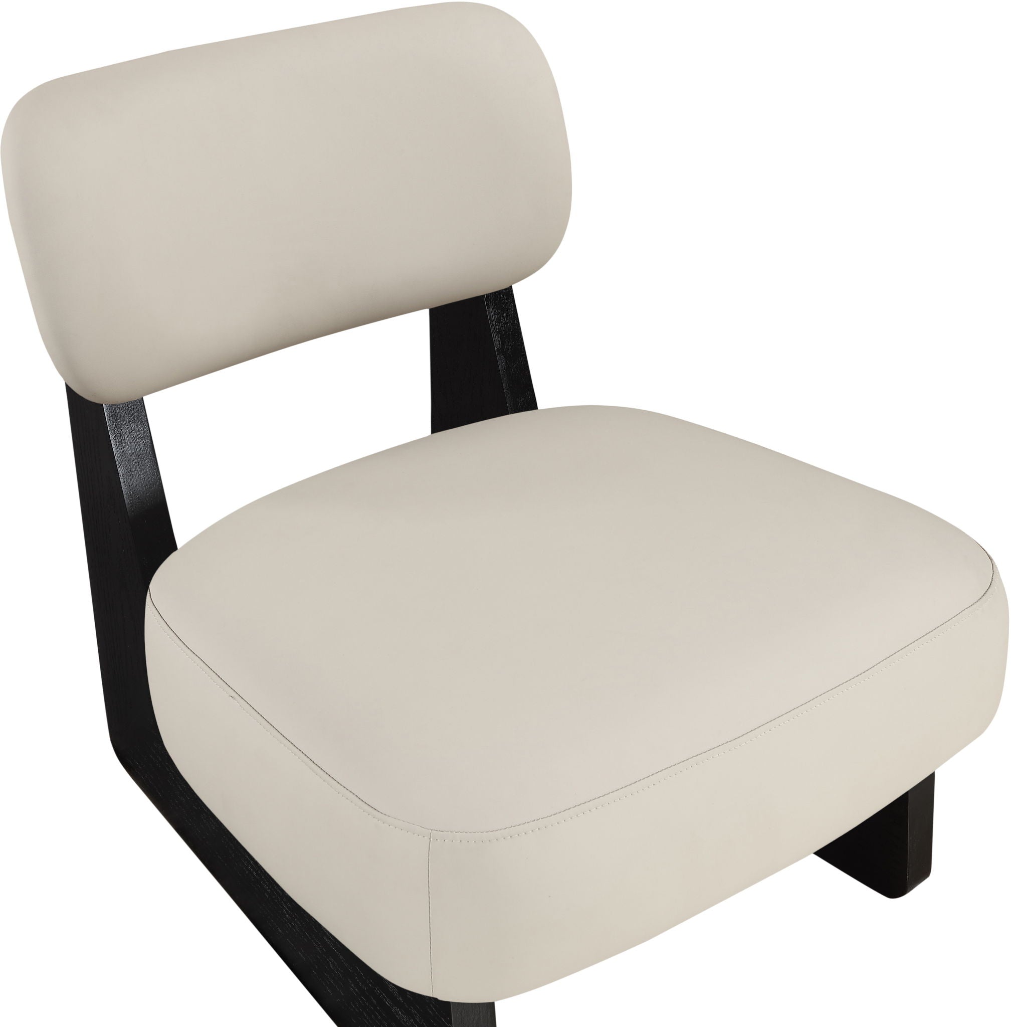 Vetra - Vegan Leather Upholstered Accent Chair - Taupe / Painted Black