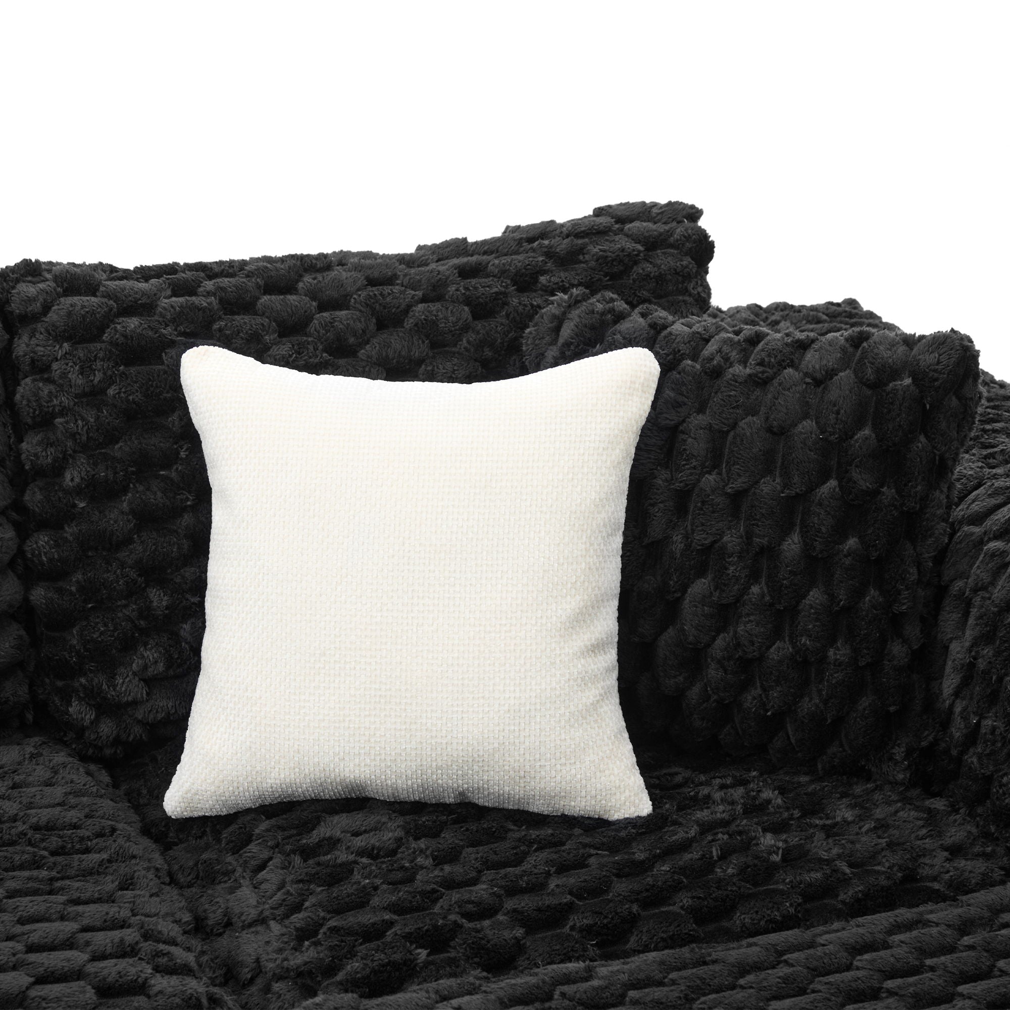 Modular Sectional Sofa, Boneless Couch With 2 Movable Ottomans