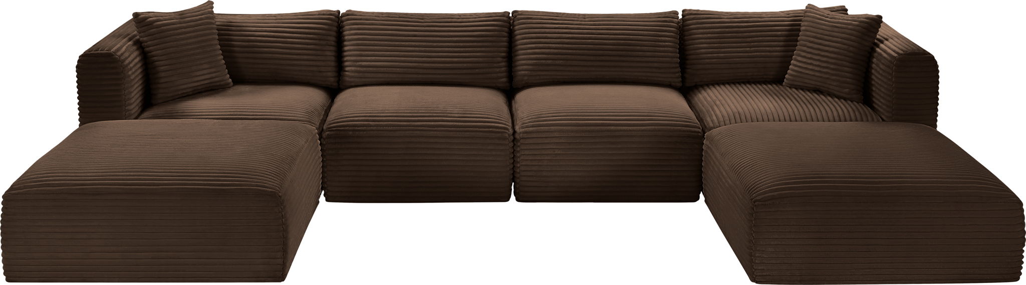 Shaggy - 6 Piece Modular Sectional With 2 Ottomans