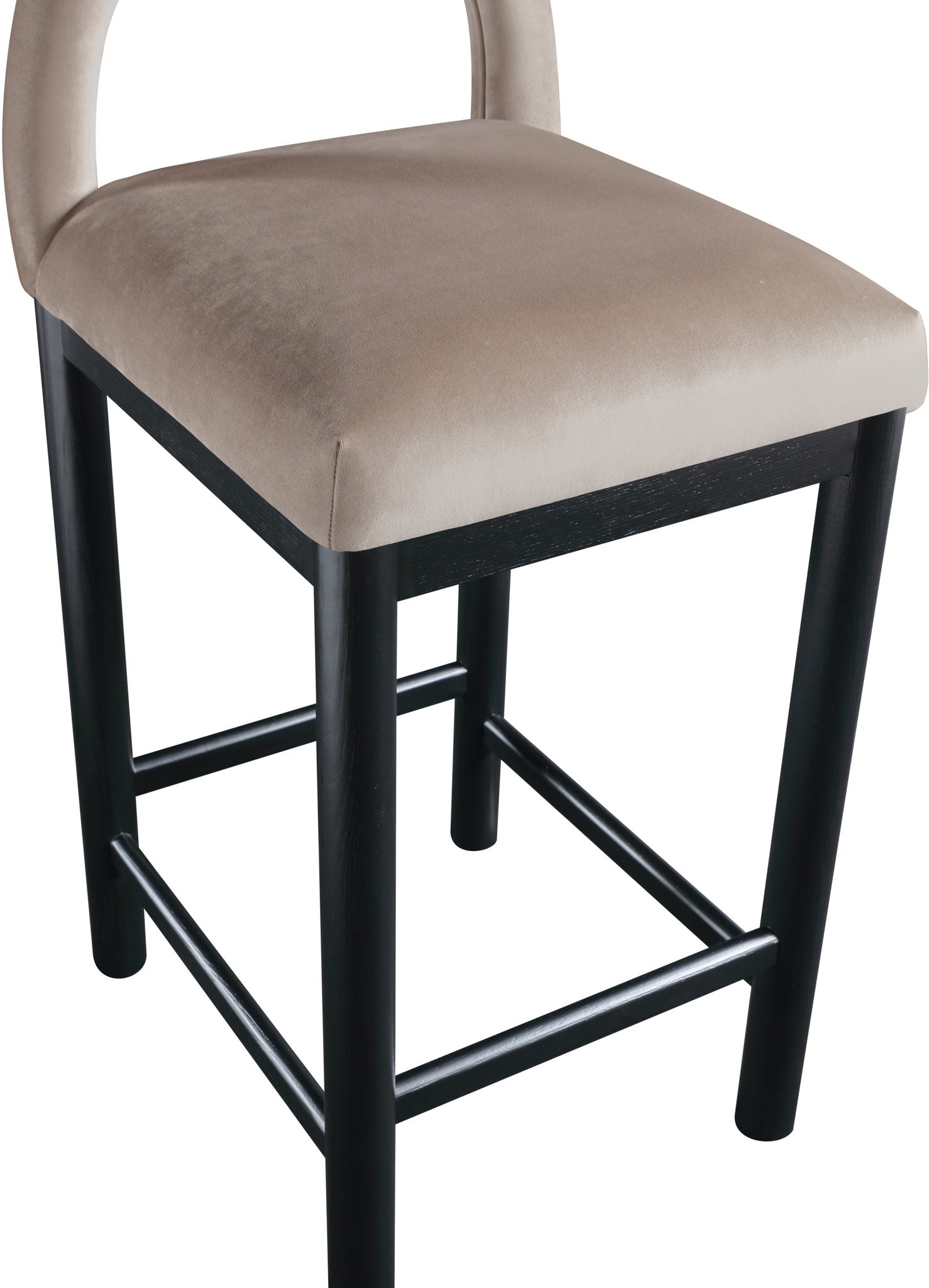 Conrad - Velvet Counter Stool With Black Legs
