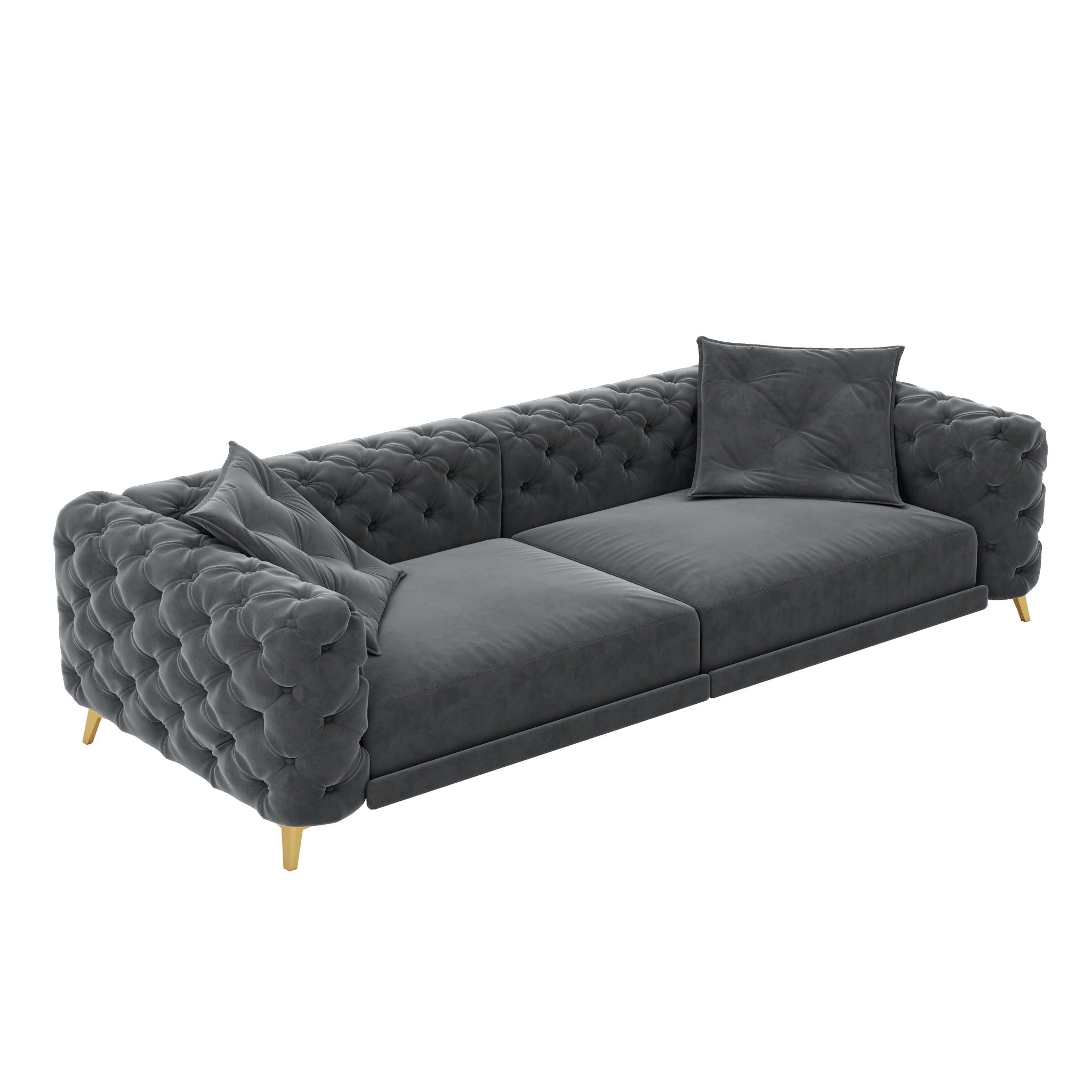 3 In 1 Convertible Sleeper, Deep Seat Pull Out Sofa Bed, Button Tufted