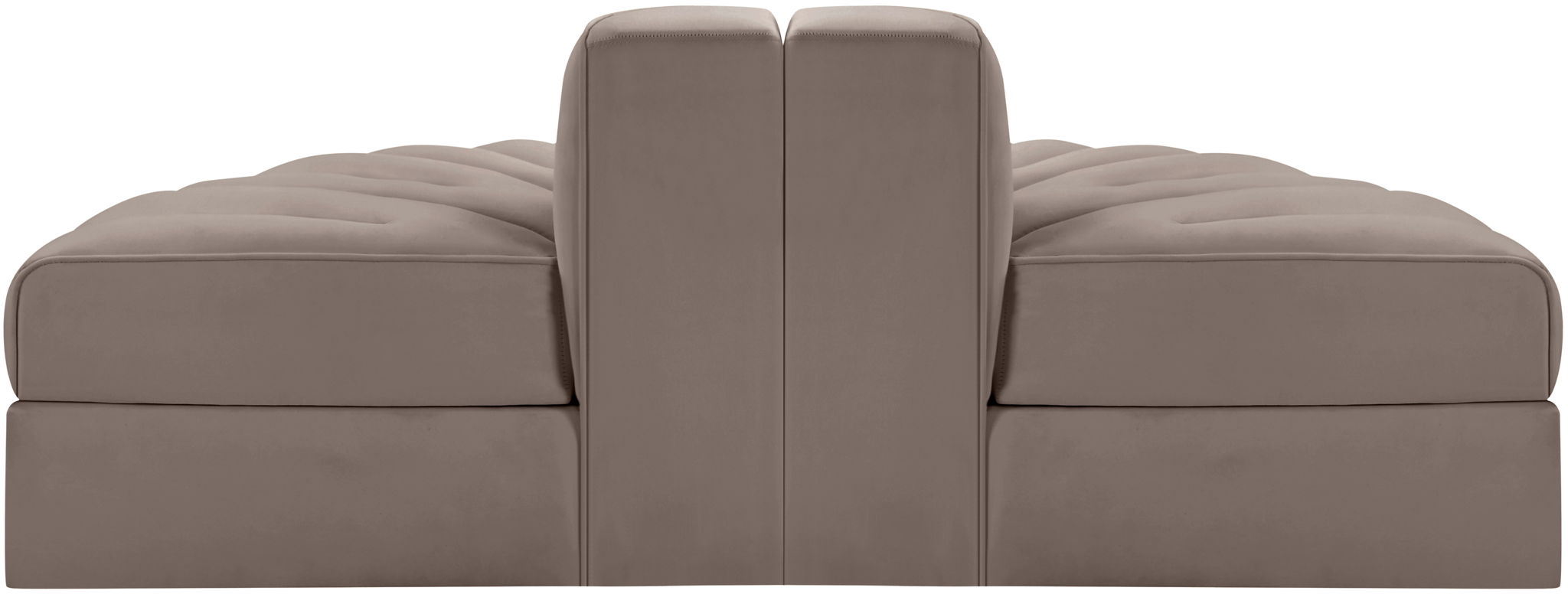 Rummi - Velvet Performance Fabric Upholstered 2 Piece Rounded Modular Loveseat