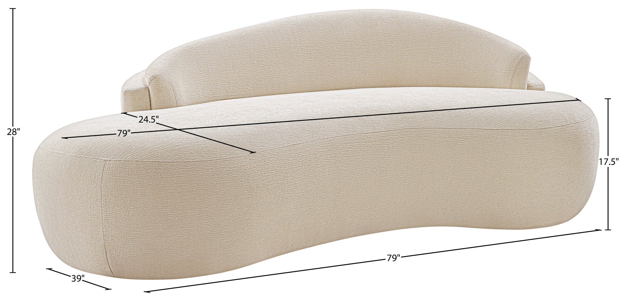 Caspian - Chenille Fabric Upholstered Loveseat