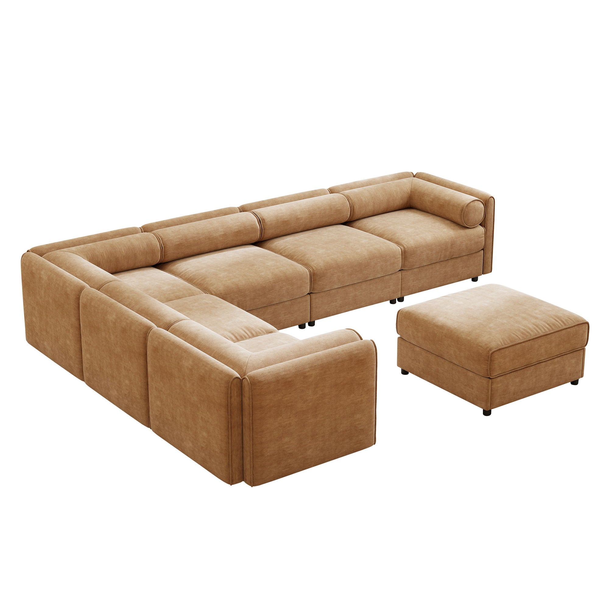 Contemporary Elegant Sofa With Storage And Ottoman