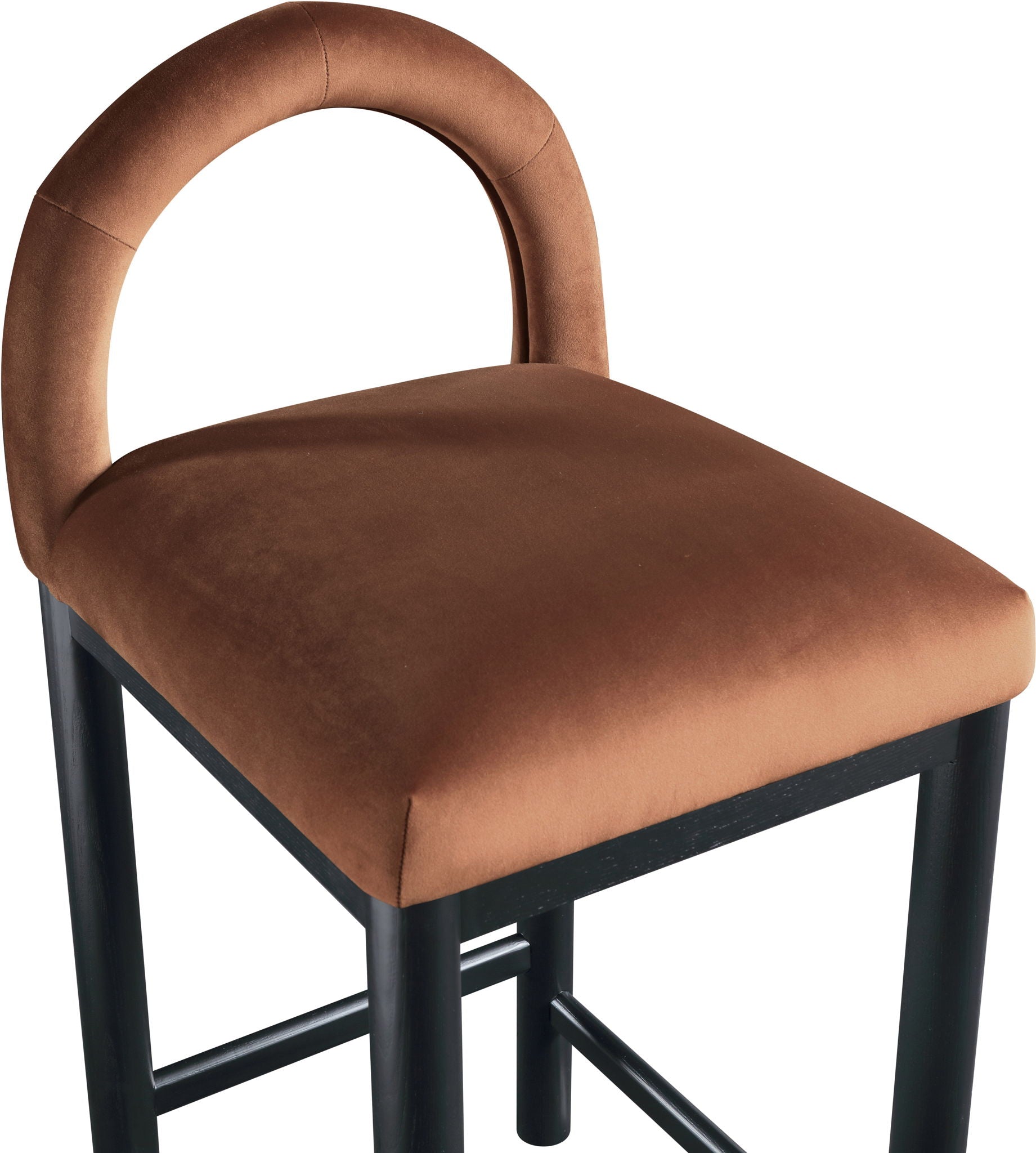 Conrad - Velvet Counter Stool With Black Legs