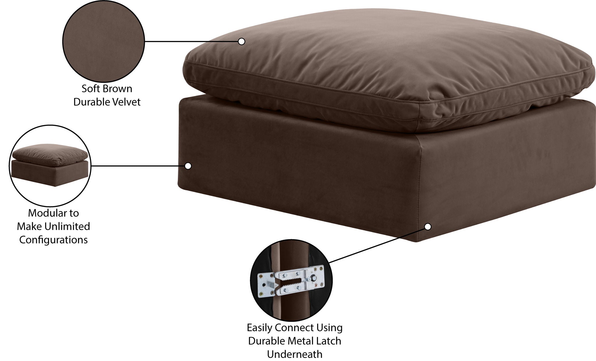 Indulge - Velvet Ottoman