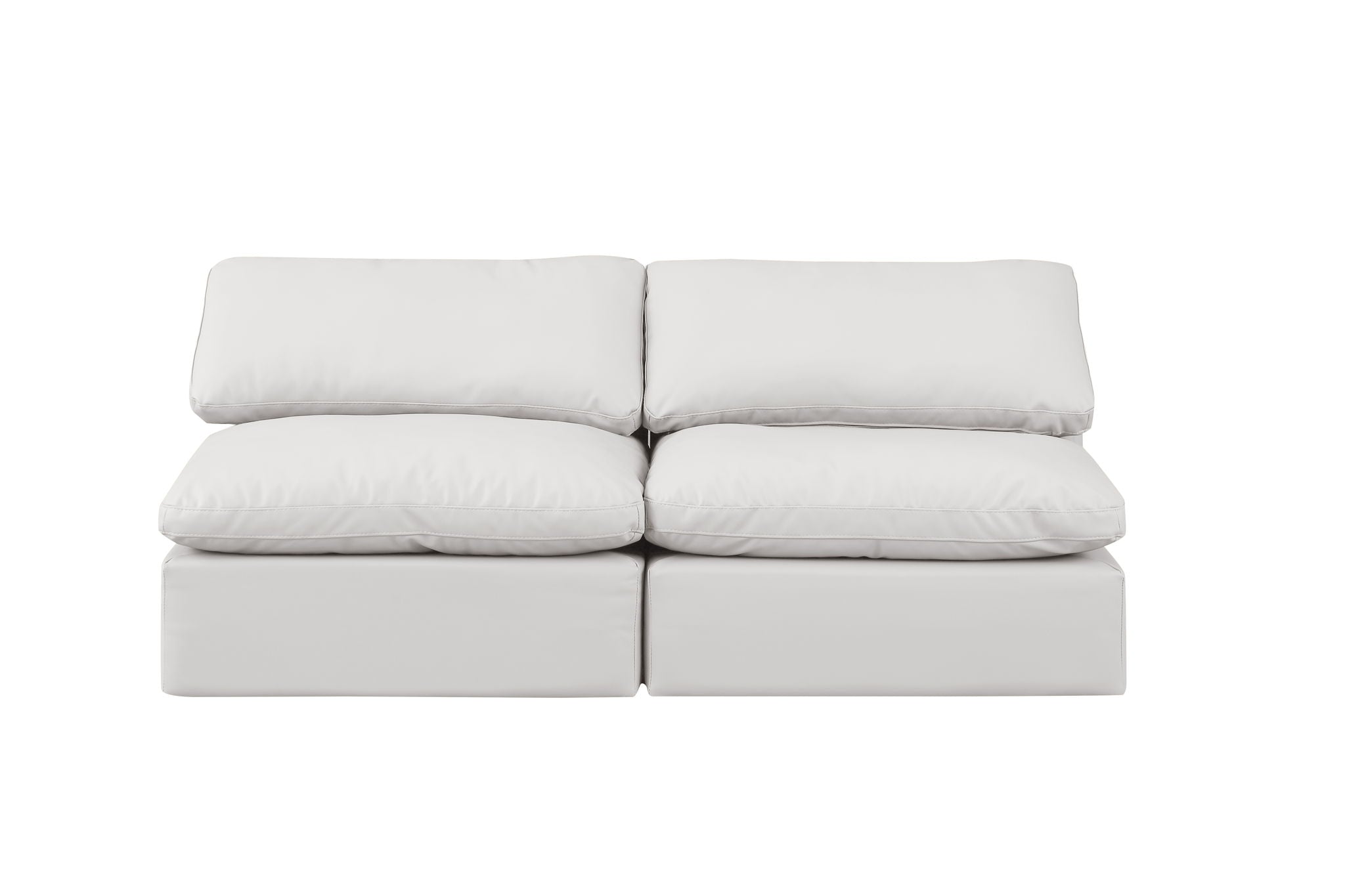 Indulge - Faux Leather 2 Seat Modular Armless Sofa