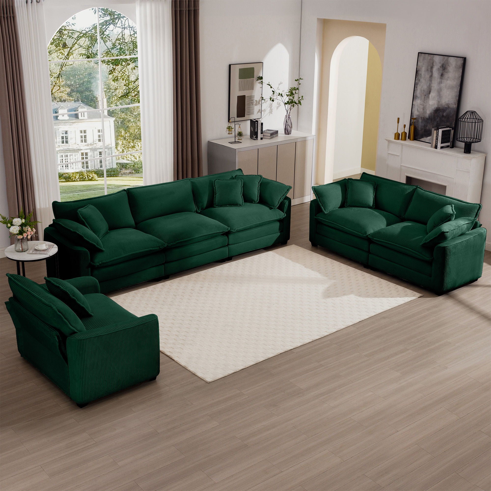 Elegant Oversized Sectional Sofa Set With Deep Seats And Flexible Layout