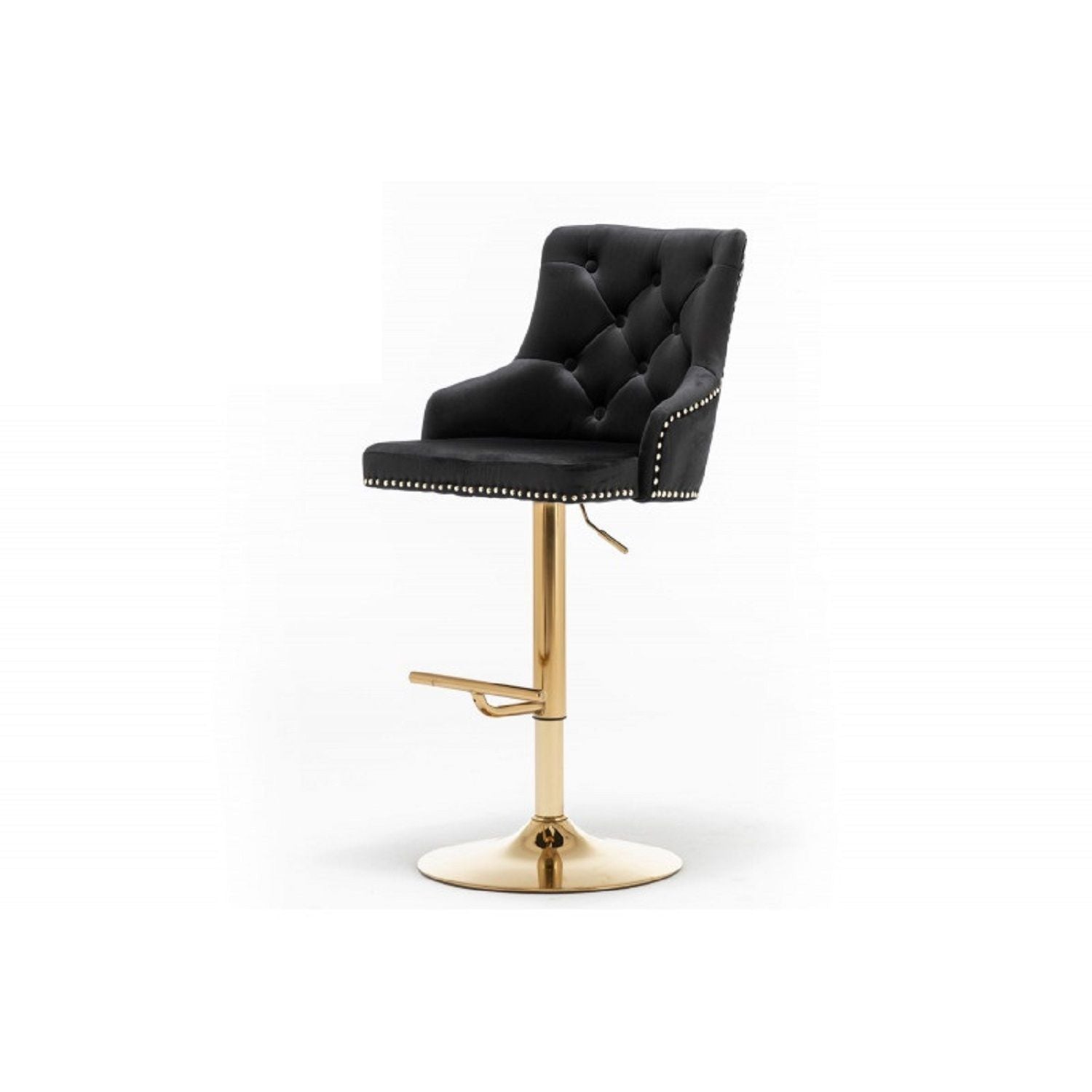 Adjustable Swivel Bar Stool With Nailhead Trim (Set of 2)