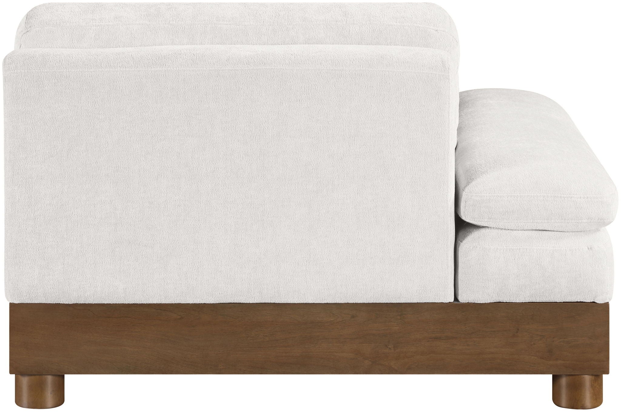 Turin - Chenille Fabric Upholstered Modular Arm Chair - Walnut Base