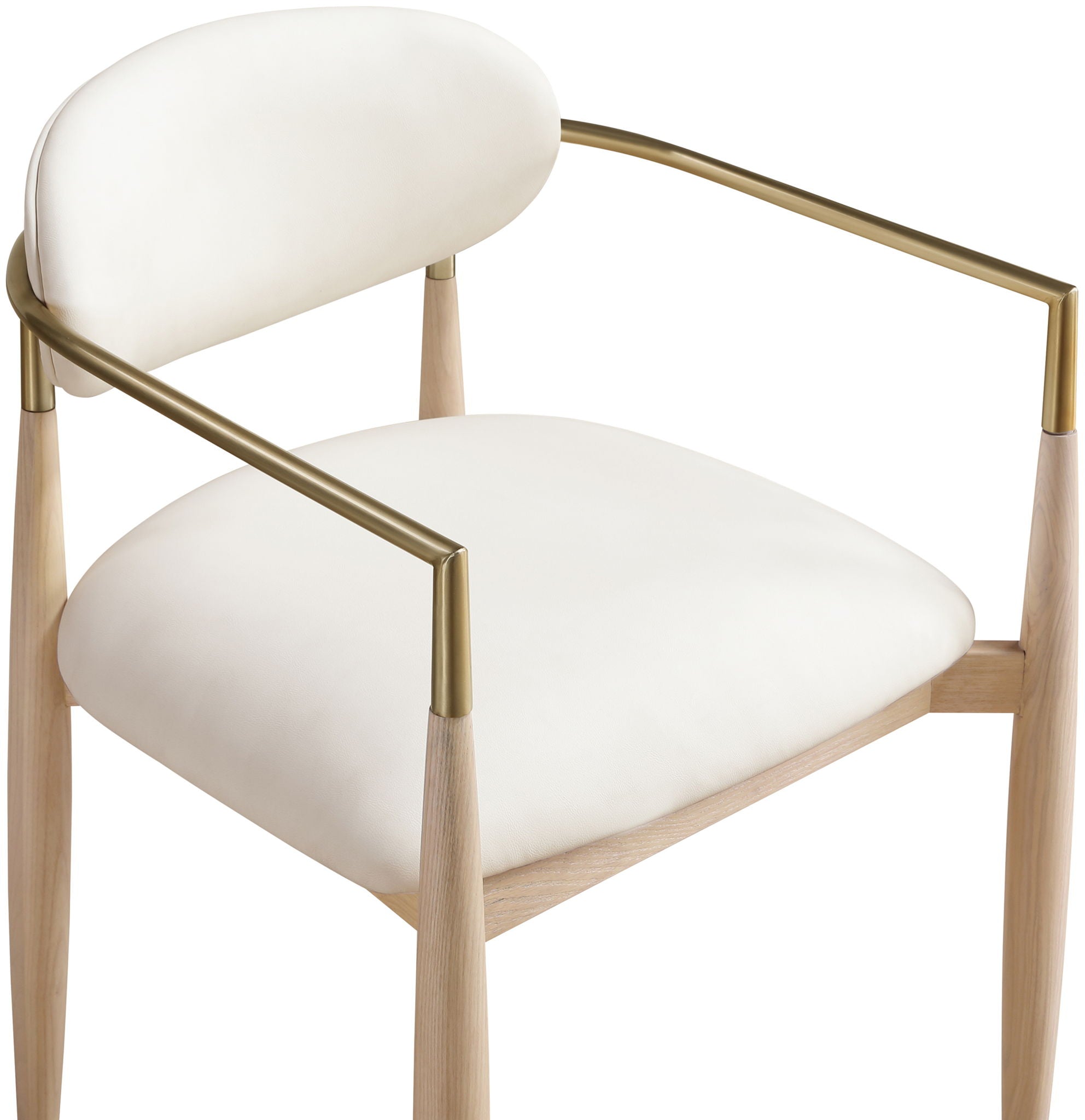 Riccio - Dining Arm Chair (Set of 2) - Natural And Gold Frame