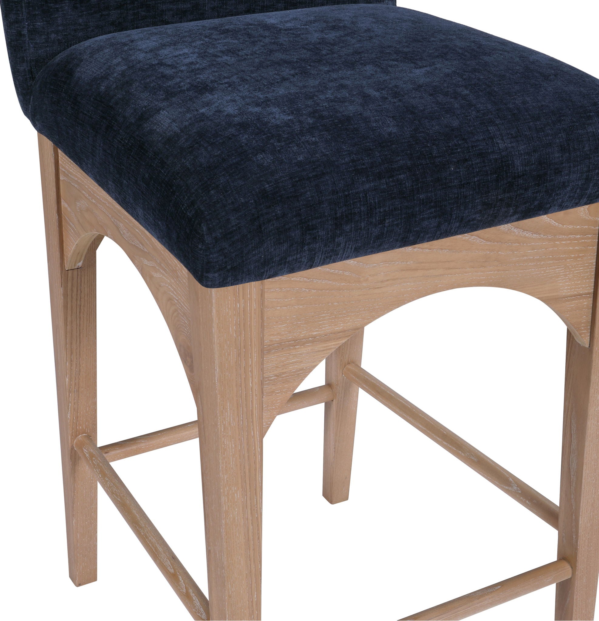 Waldorf - Chenille Stool With Natural Legs