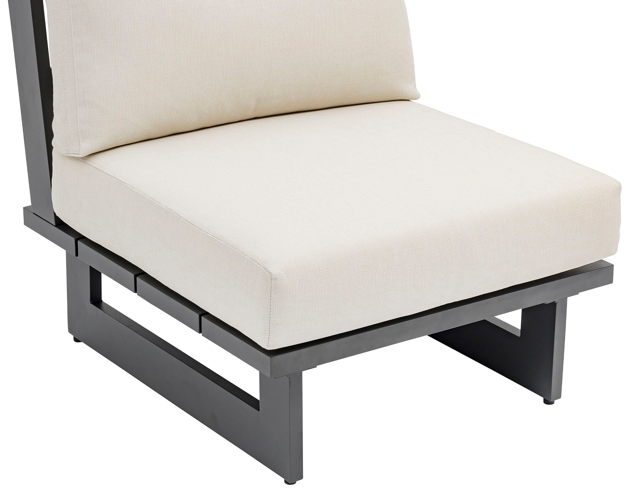 Maldives - Water Resistant Outdoor Patio Armless Chair With Gray Frame