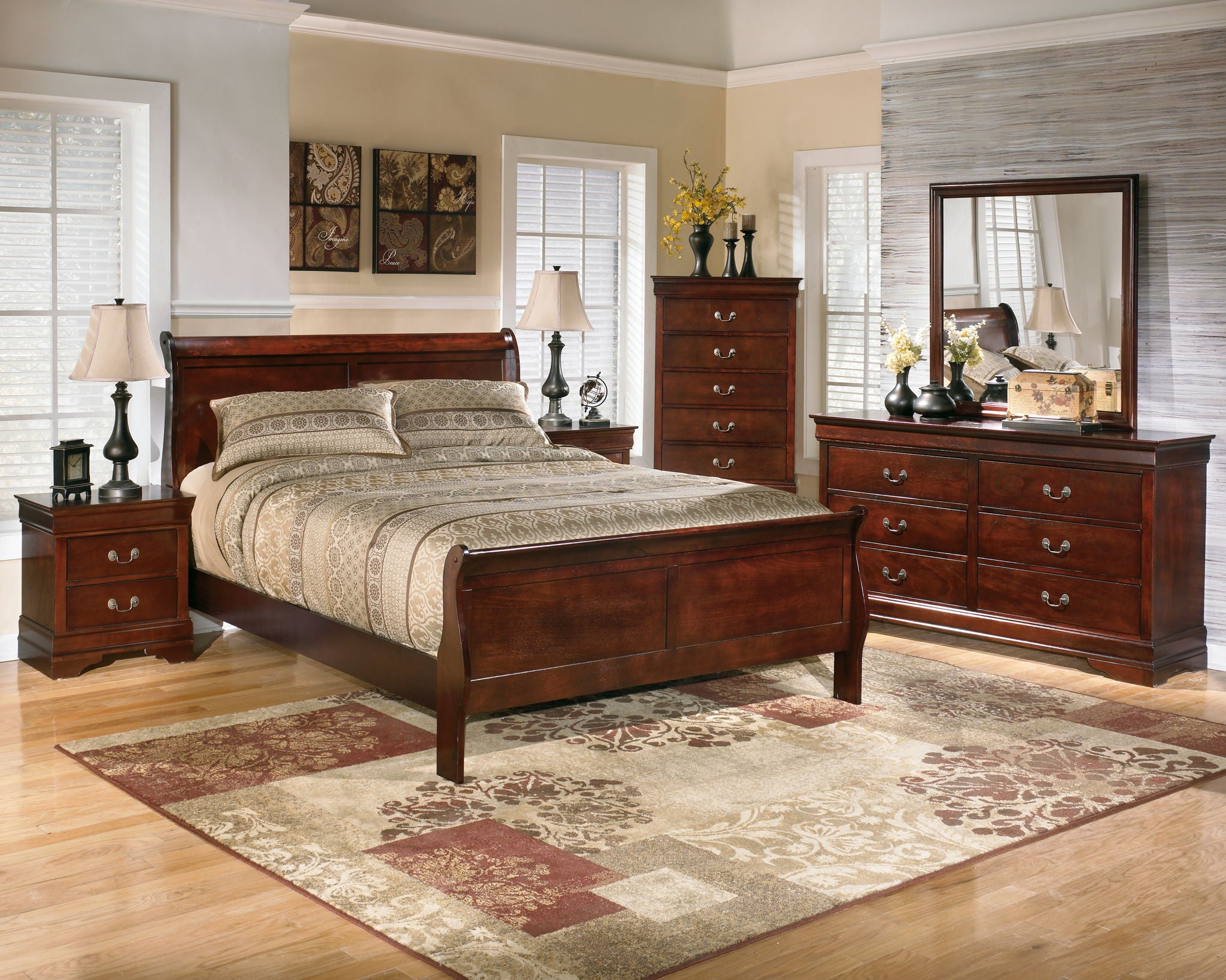 Alisdair - Two Drawer Night Stand - Reddish Brown