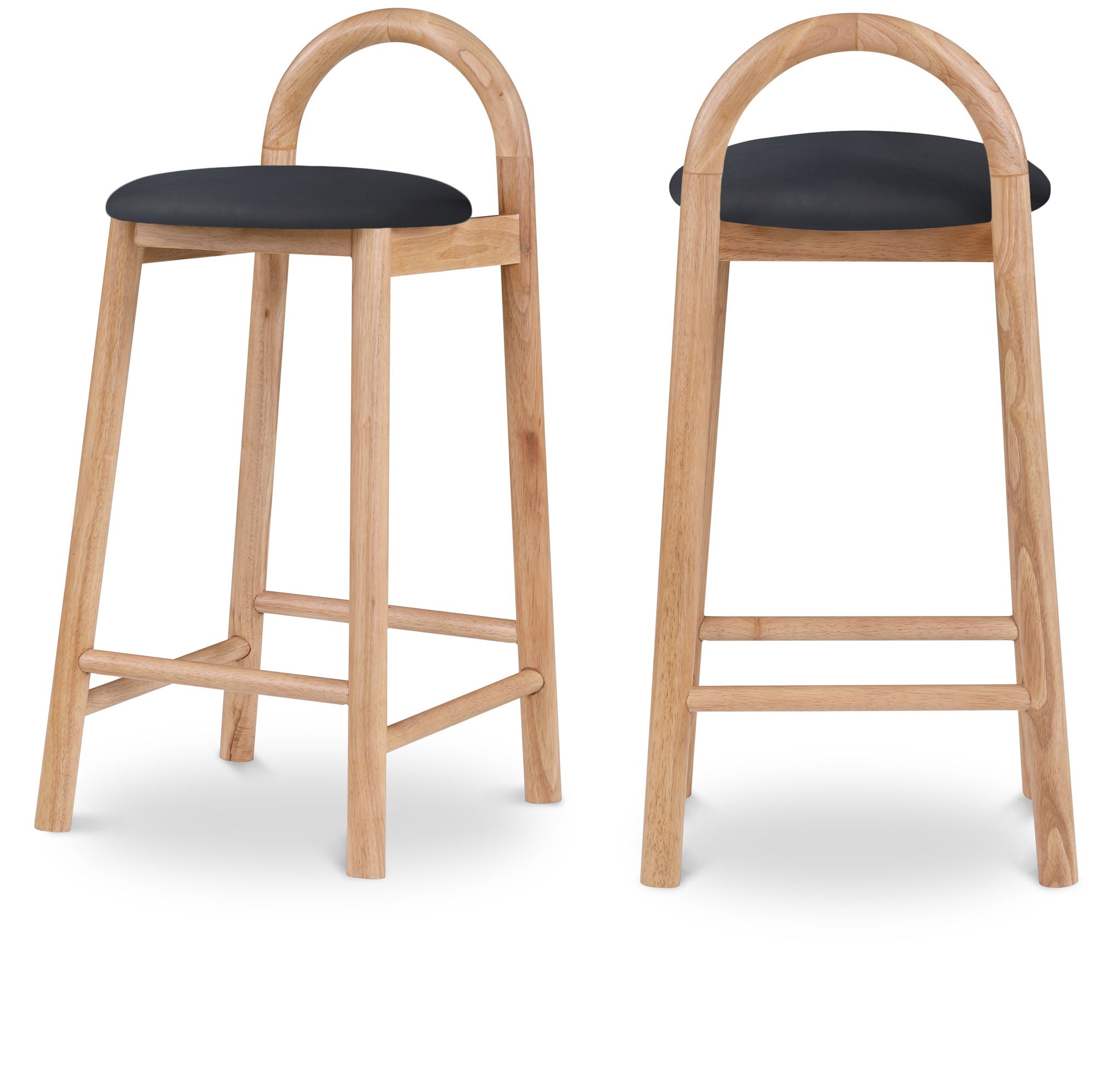 Calvin - Faux Leather Stool - Light Brown Legs