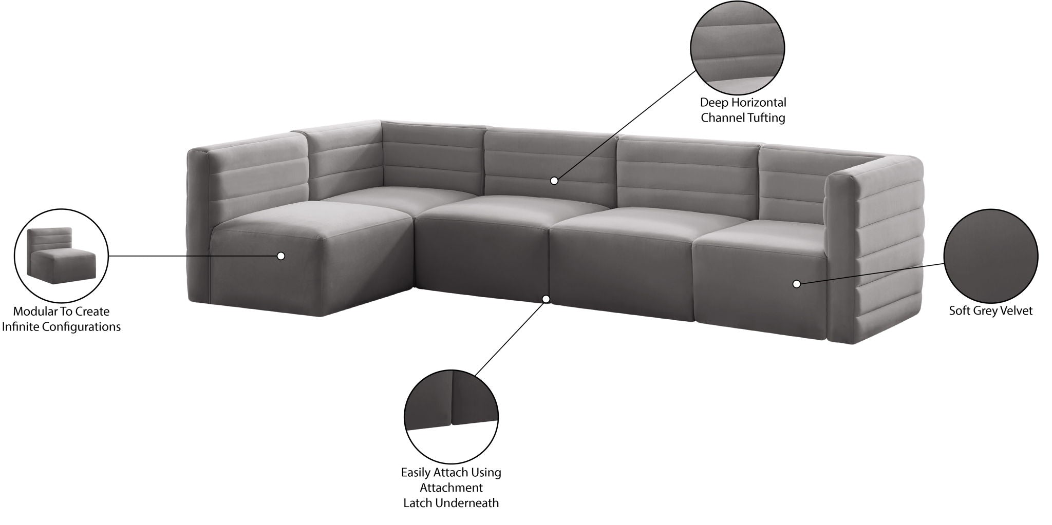 Quincy - 5 Piece Modular Sectional