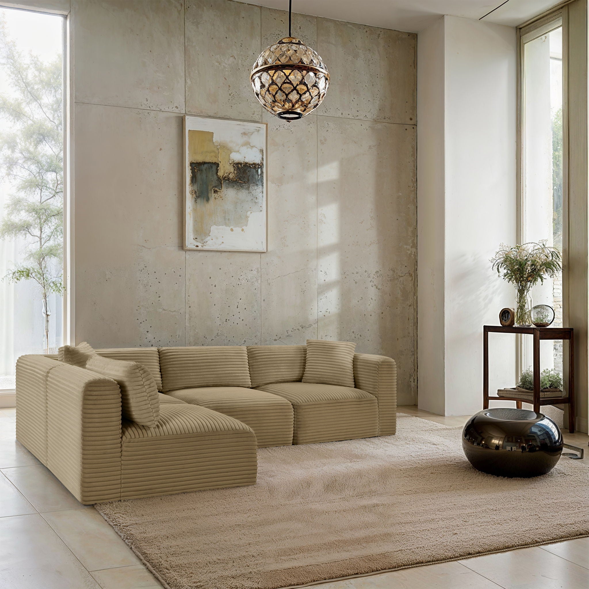 Shaggy - 4 Piece Modular Sectional