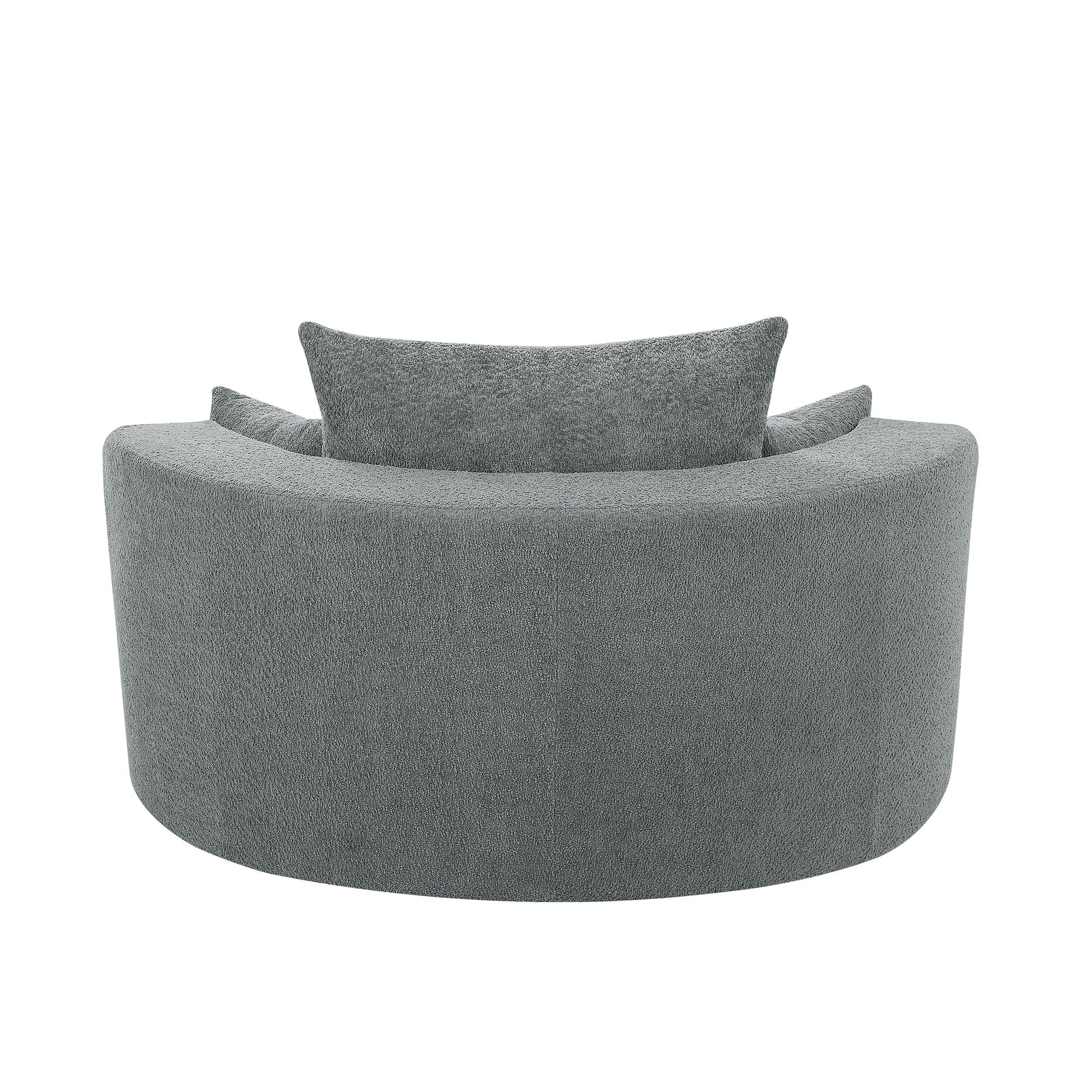 360° Swivel Accent Barrel Chair With 3 Removable Pillows For Living Room