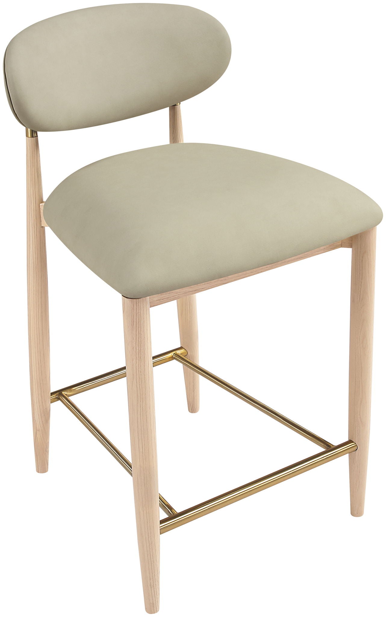 Riccio - Stool - Natural And Gold Frame