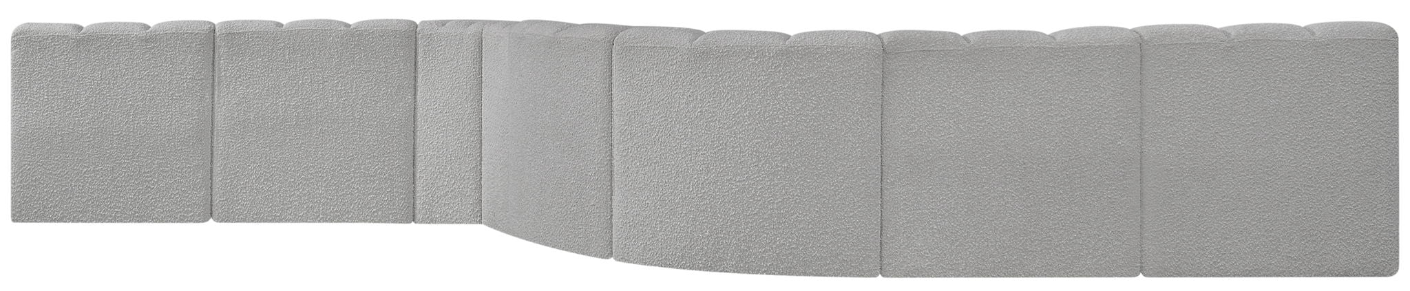 Arc - Boucle Fabric 8 Piece Curved Modular Sofa