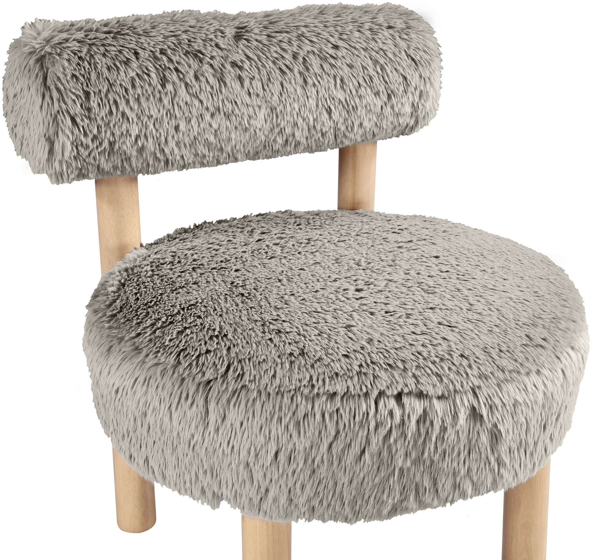 Ambre - Vegan Shearling Fabric Accent Chair - Taupe