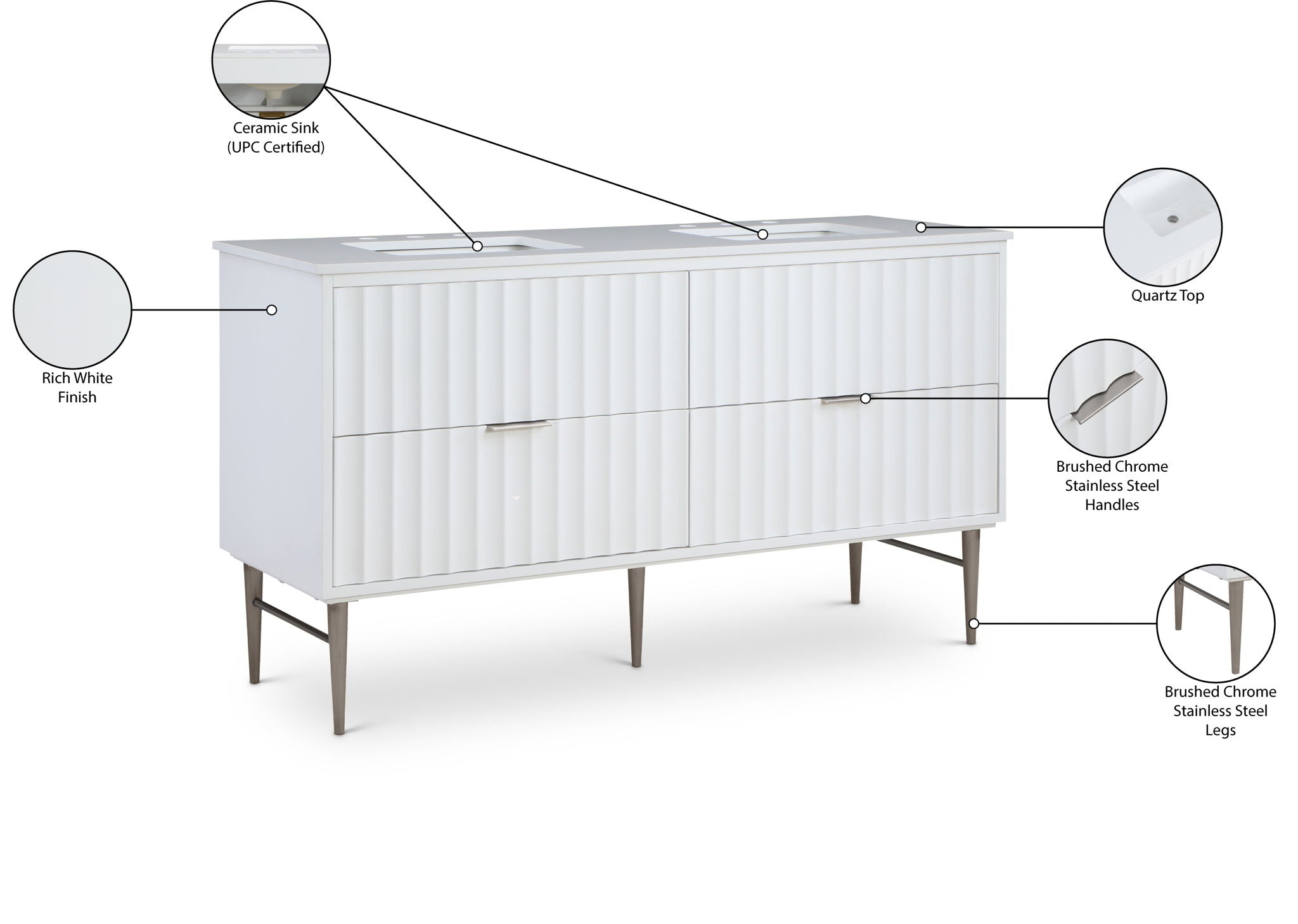 Modernist - Bathroom Vanity With Chrome Legs
