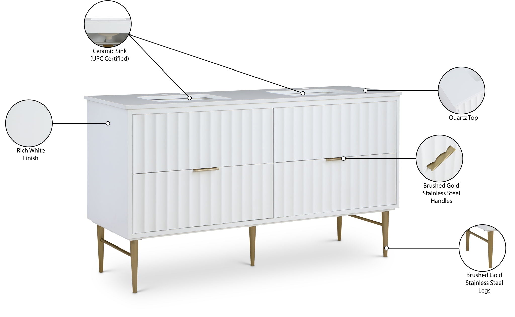Modernist - Bathroom Vanity With Gold Legs