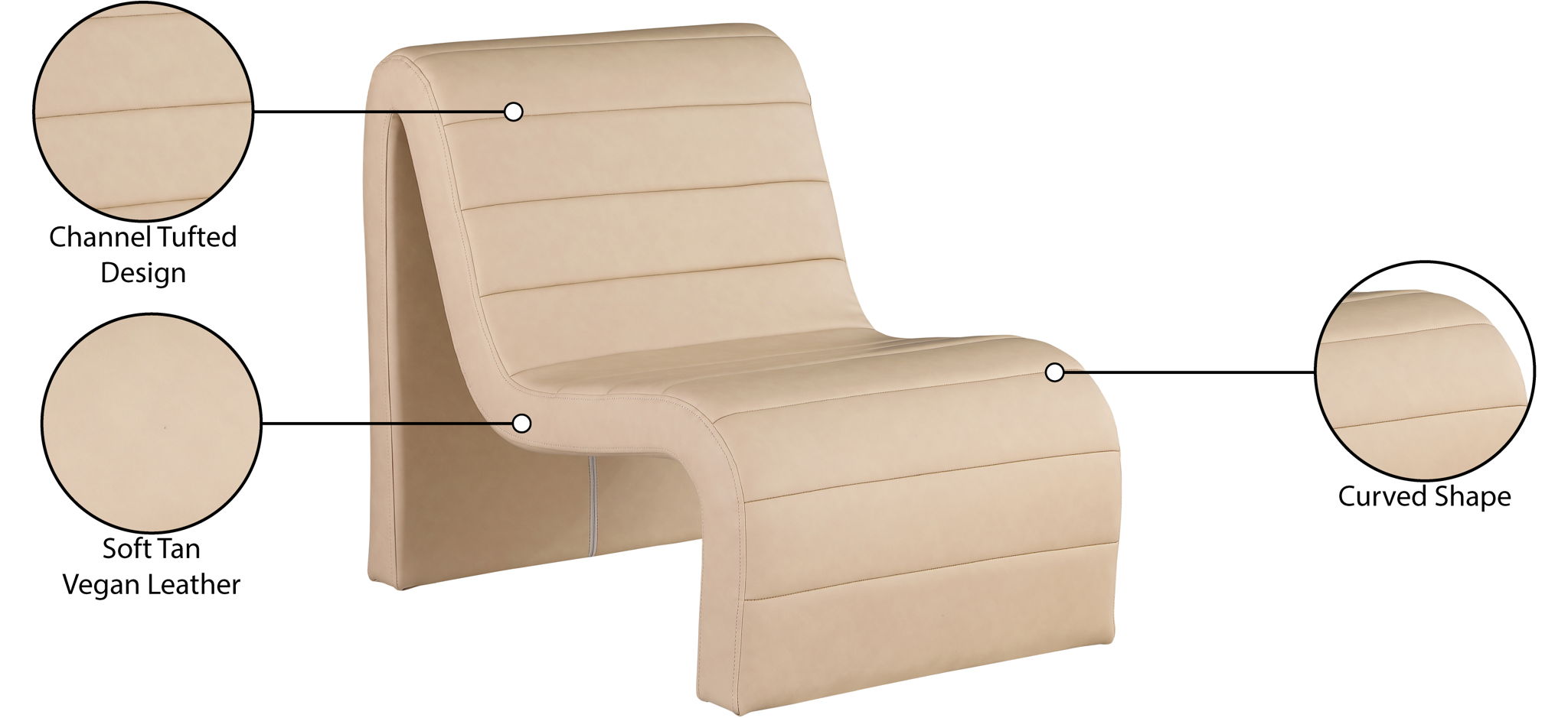 Ivy - Faux Leather Accent Chair - Tan