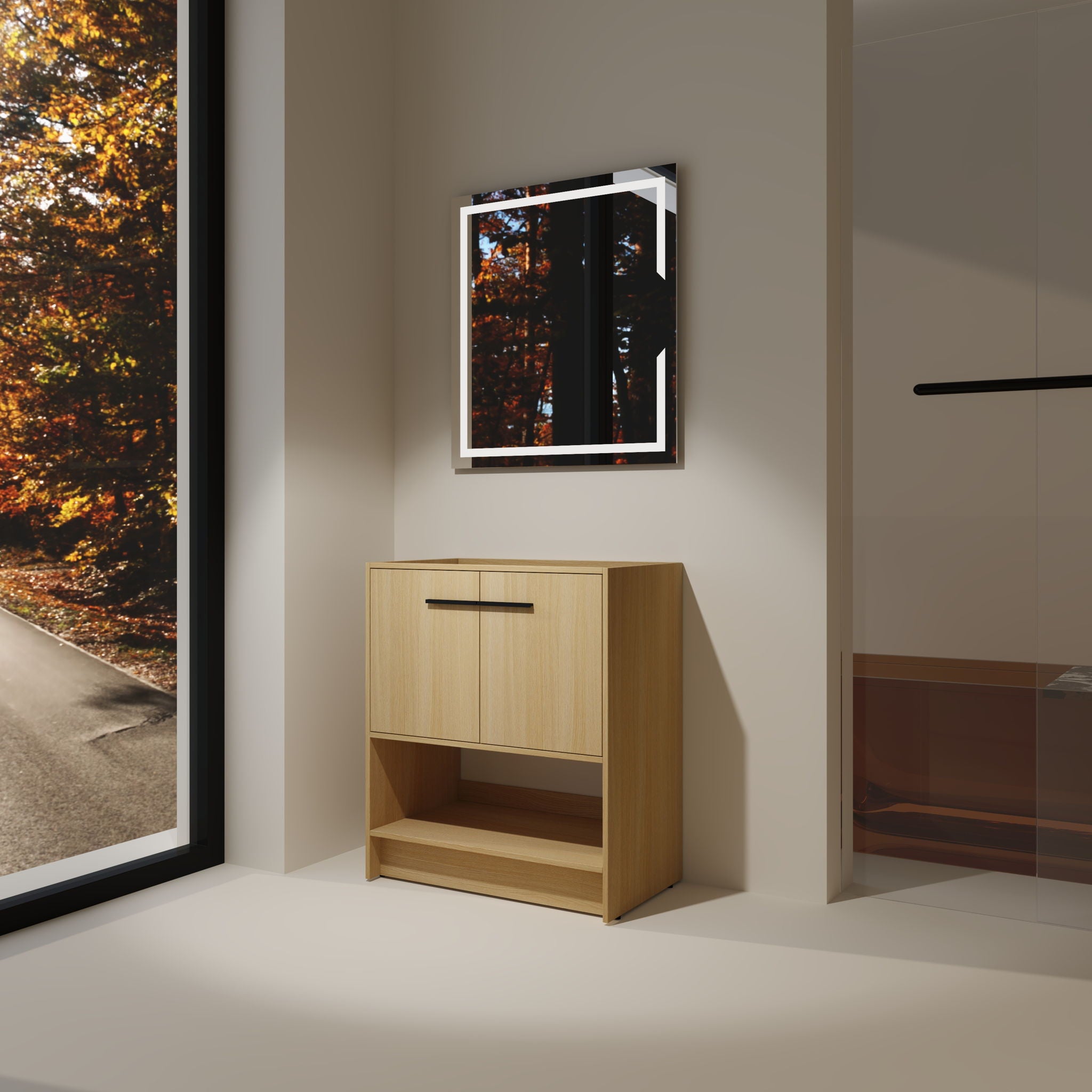 Modern Freestanding Bathroom Vanity With 2 Doors