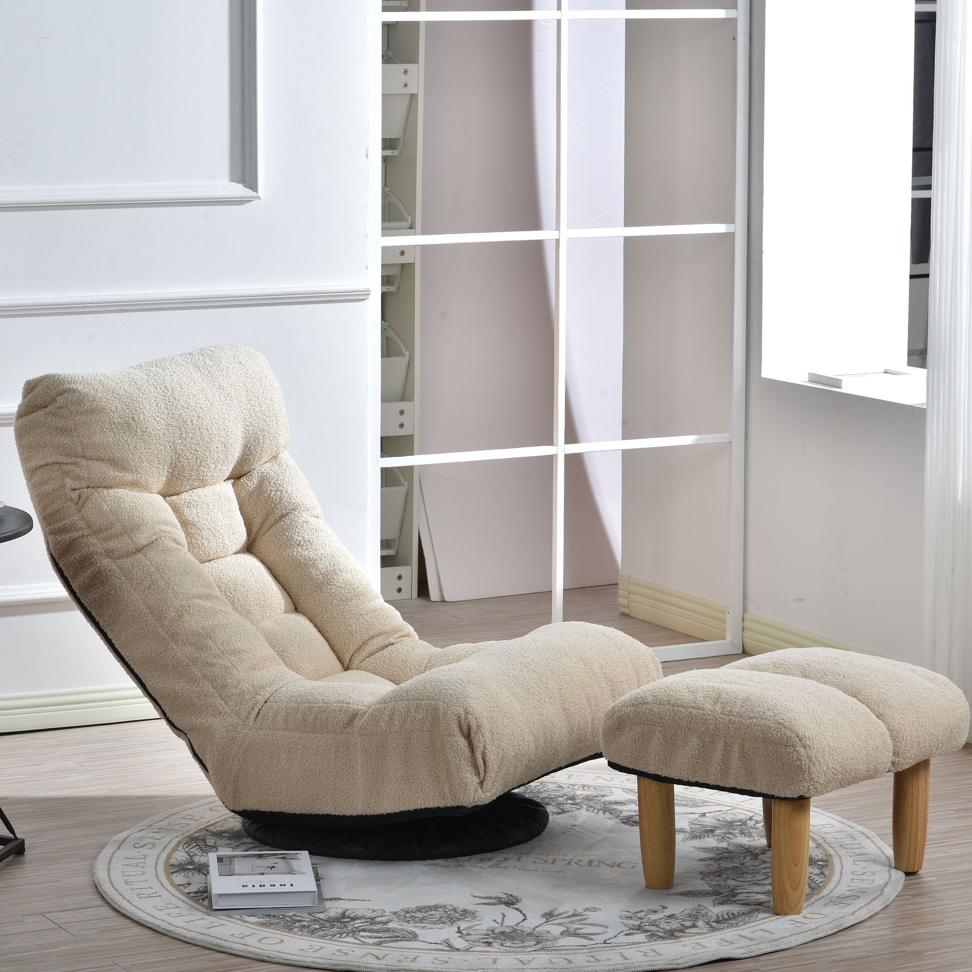 Adjustable Japanese Reclining Floor Chair Sofa With Metal Frame For Living Room